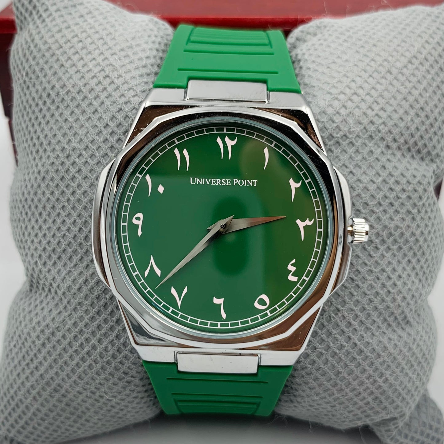 UP Arabic Green Silver Watch