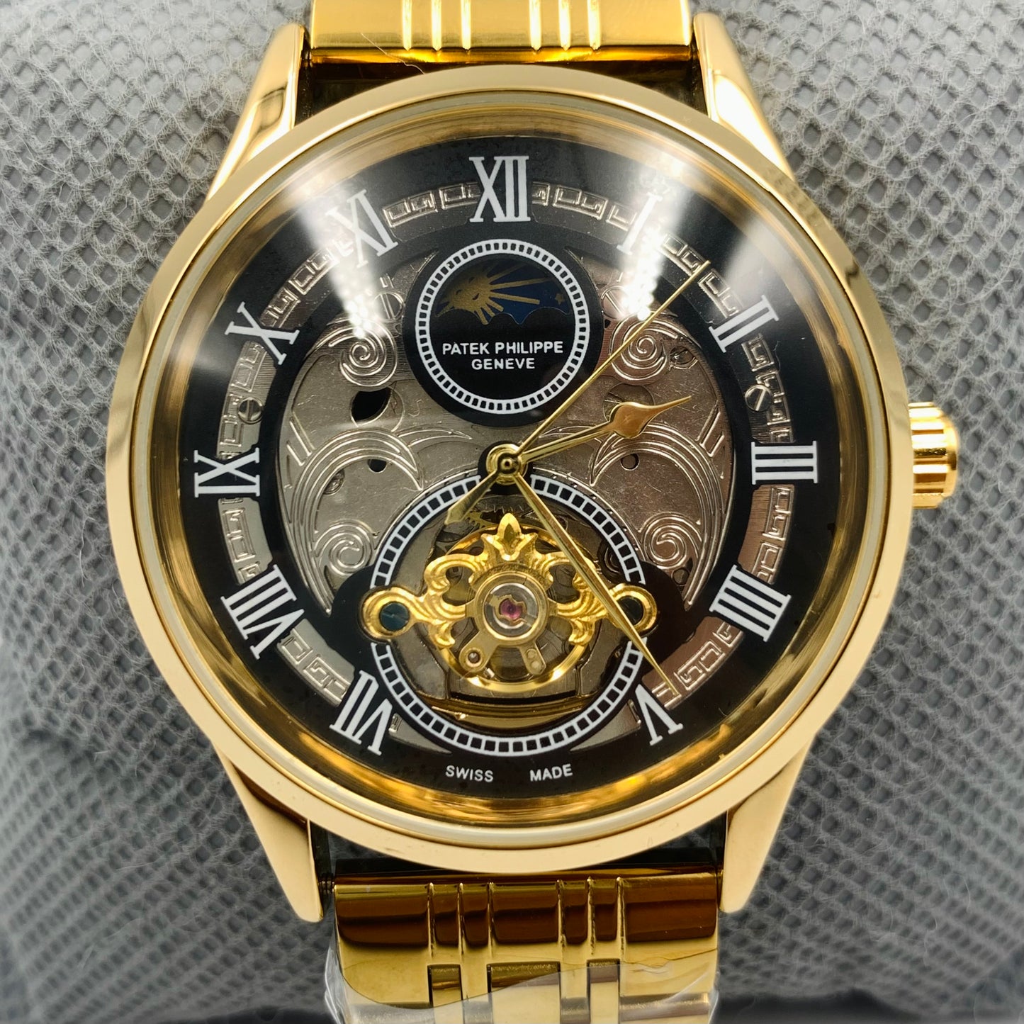 Patek Skeleton Black Watch