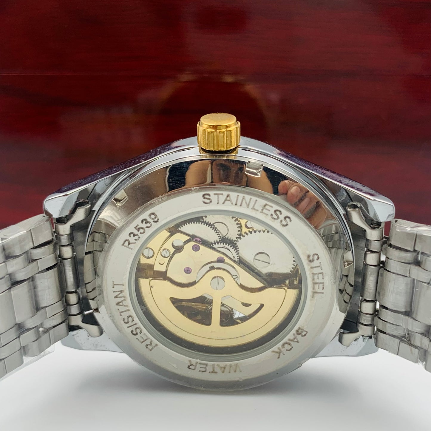 Rolx White Dail Automatic Skeleton Watch