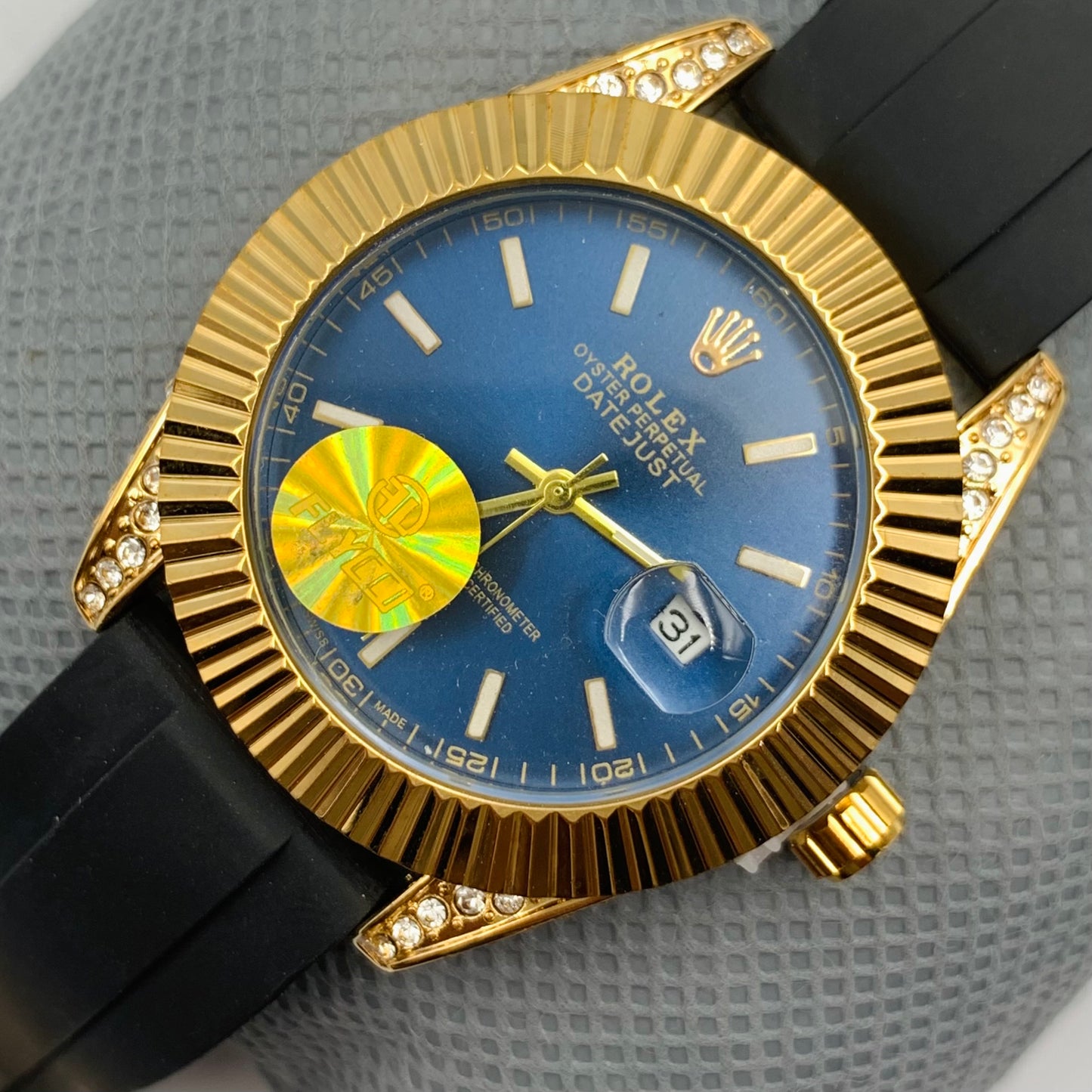 Rolx Golden Blue Watch