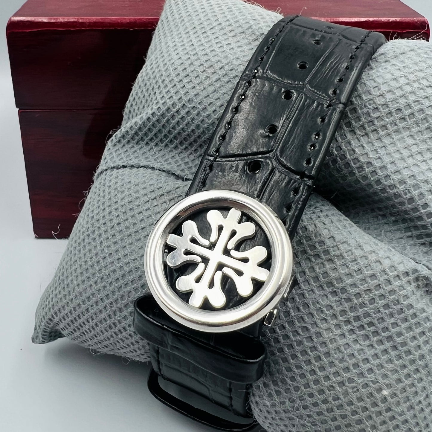 Patek Strap Silver White Watch