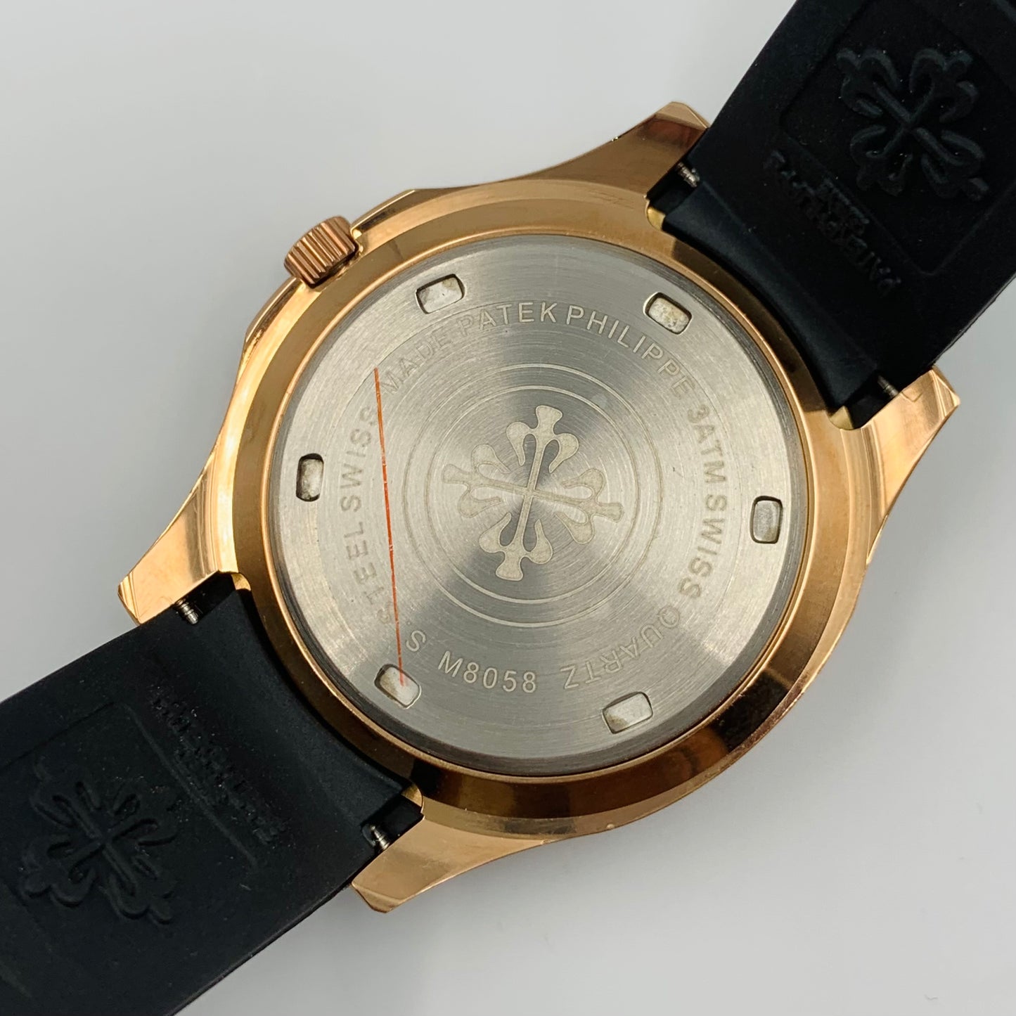 Patek White Dail Black Strap Watch