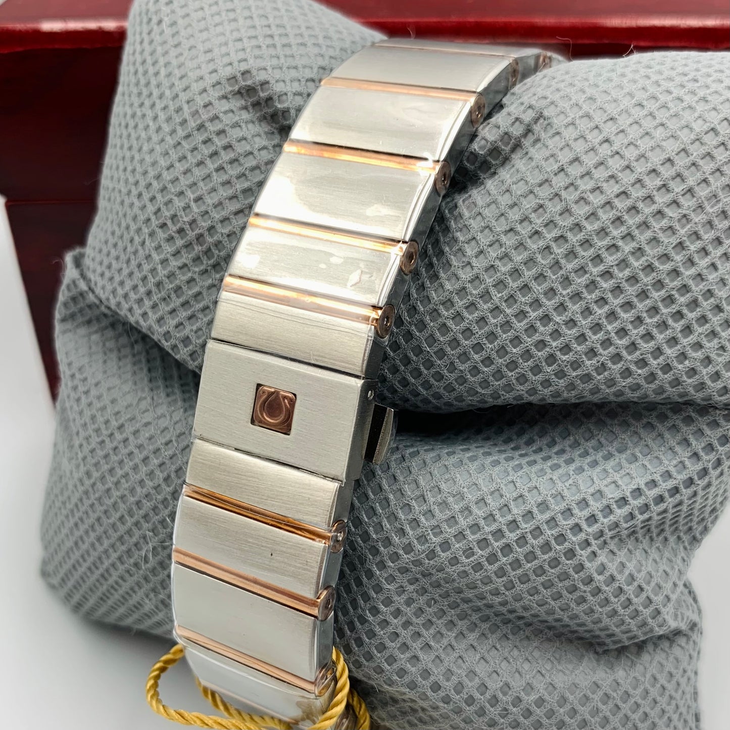 Omega Constellation Black Dail Twotone Chain Watch