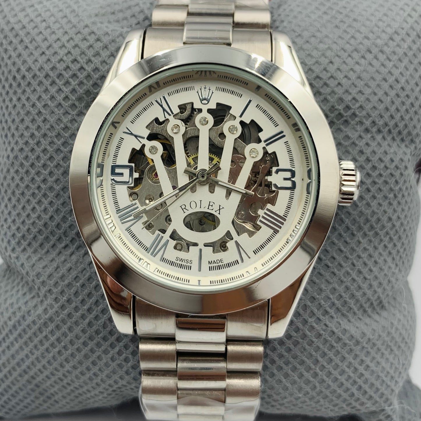 Rolx White Dail Automatic Watch