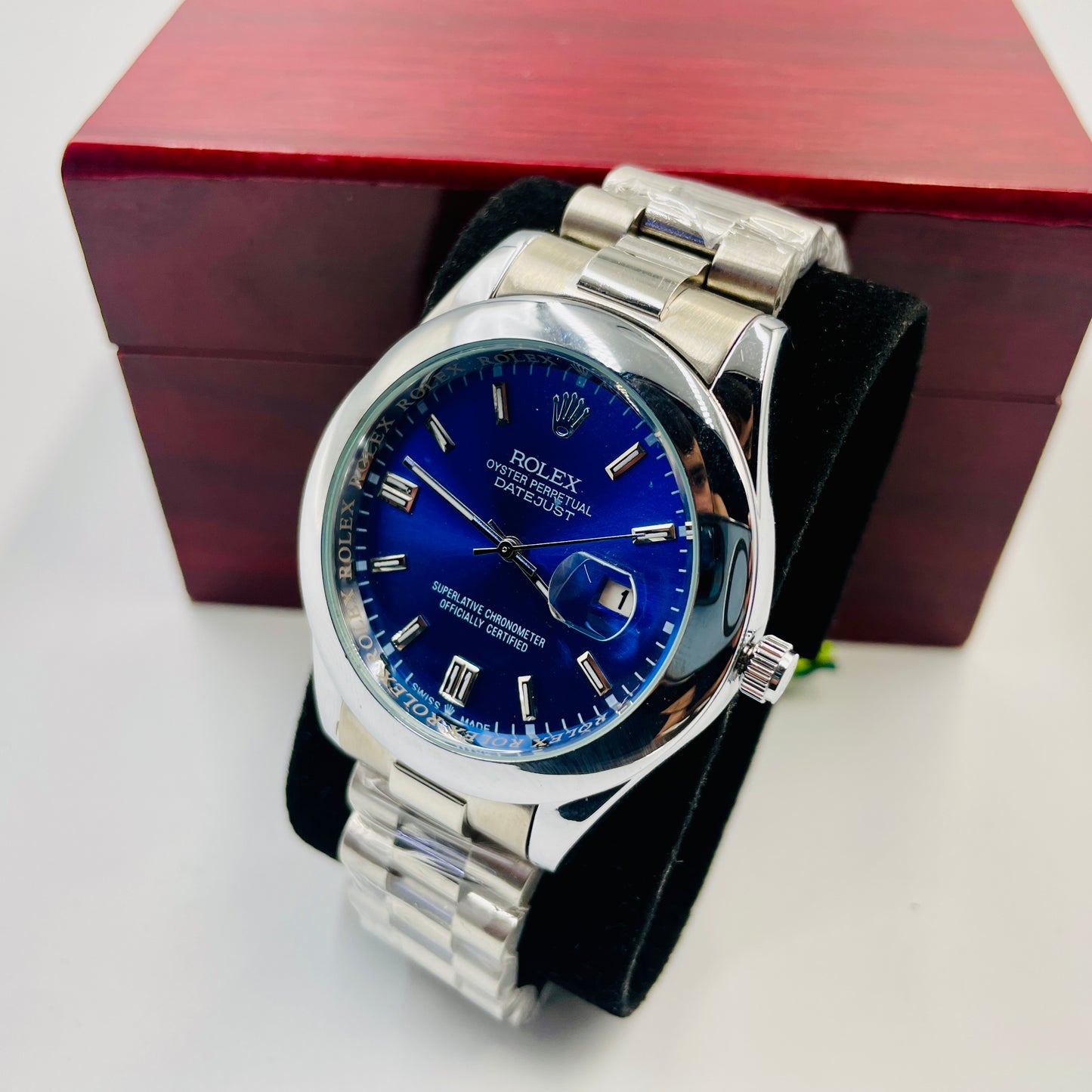 Silver Blue Oyster Watch