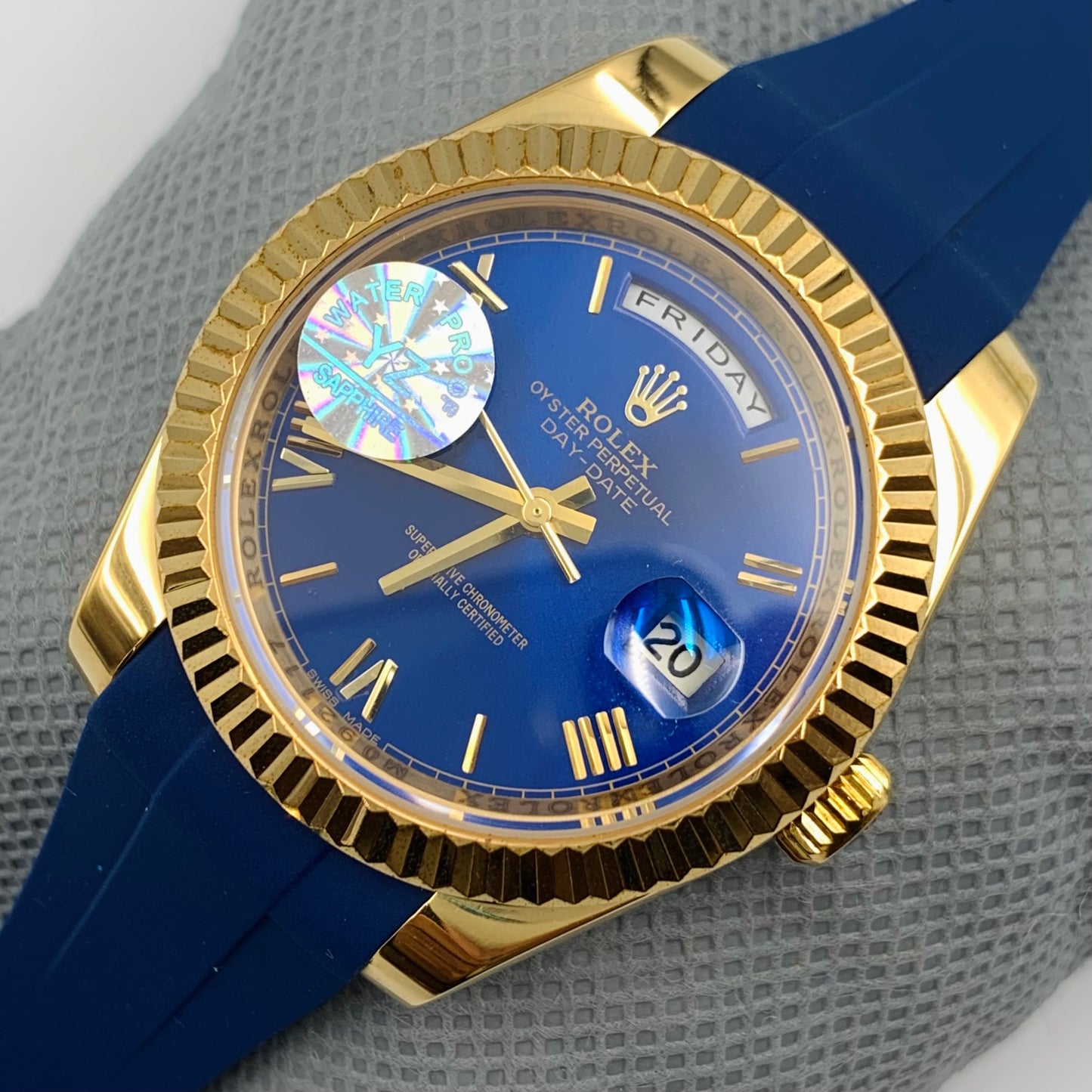 Rolx Blue Golden Watch