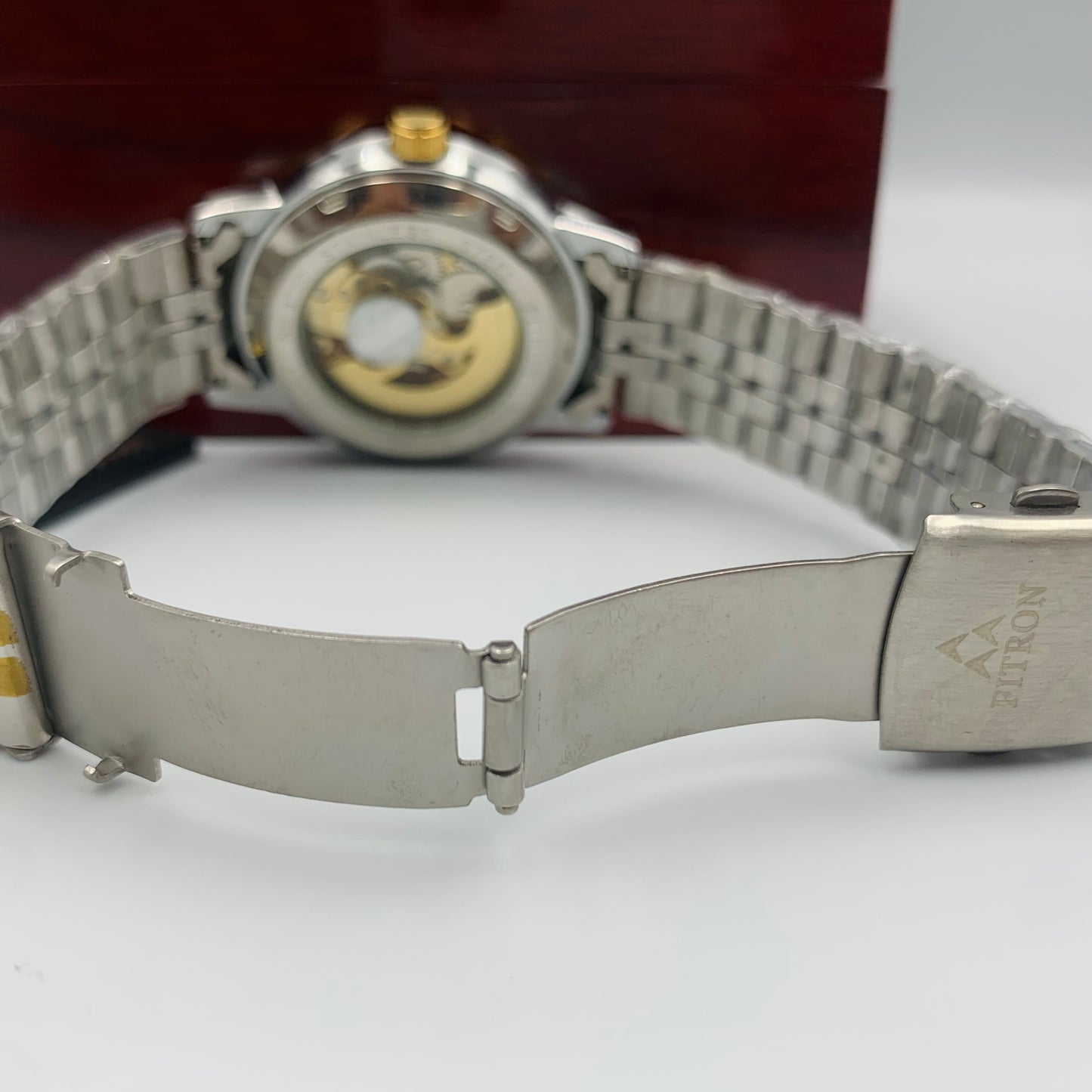 Rolx Twotone White Automatic Skeleton Watch