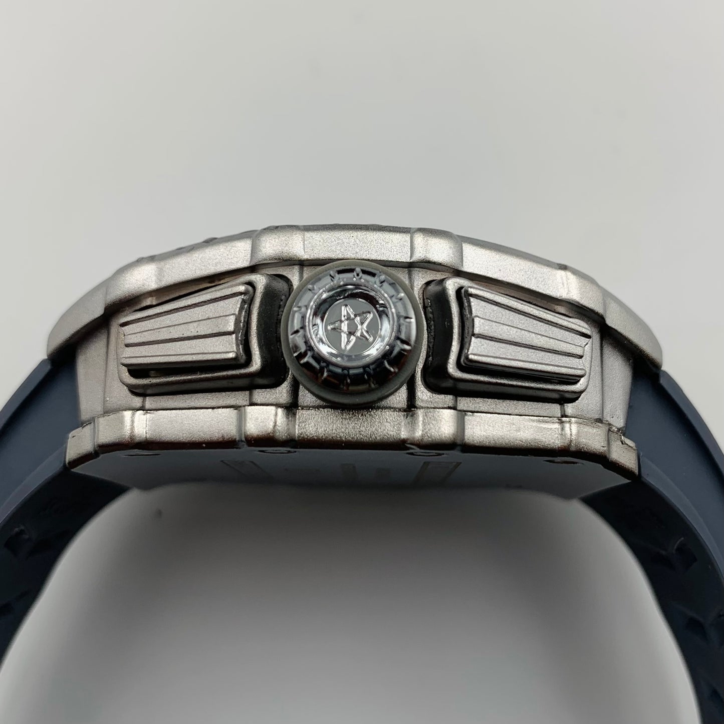 Richard Mille Grey Strap Silver Dail Watch