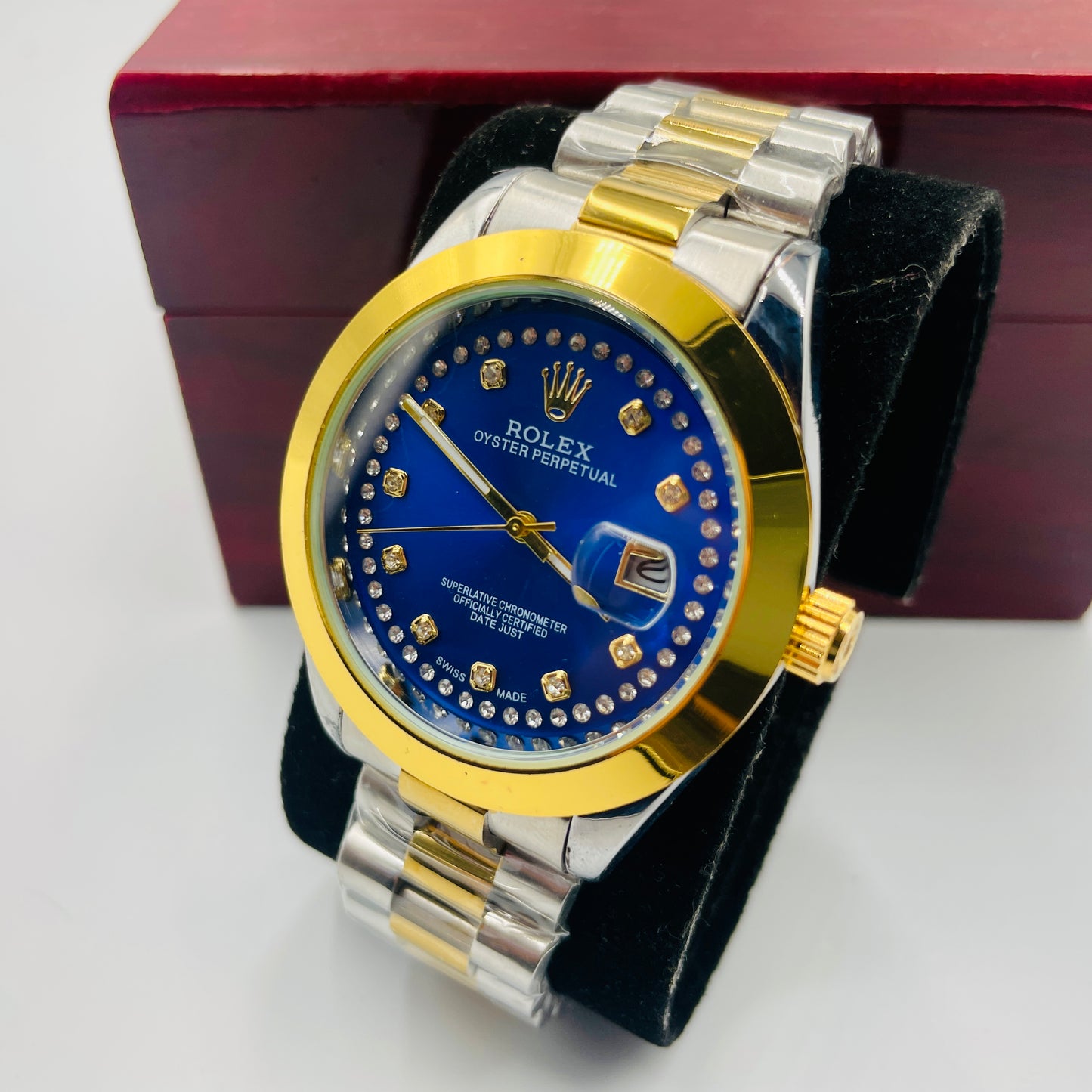 Oyster Datejust Twotone Blue Stones Datejust Watch