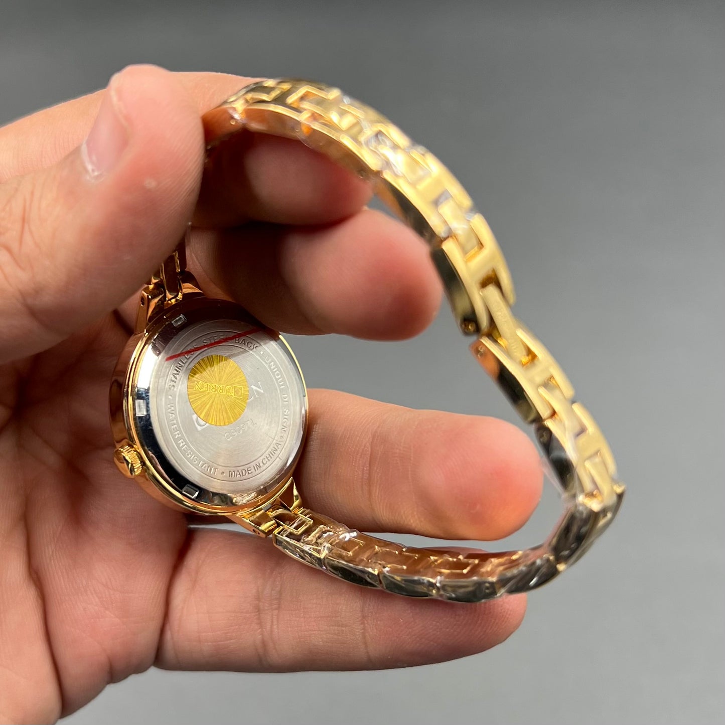 Ladies Curren White Dail Golden Case