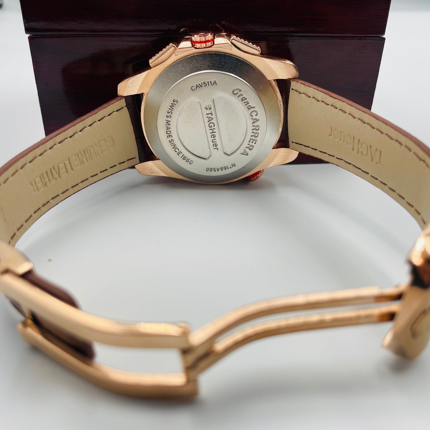 Tag Grand Carrera Brown Strap Chronograph Working Watch