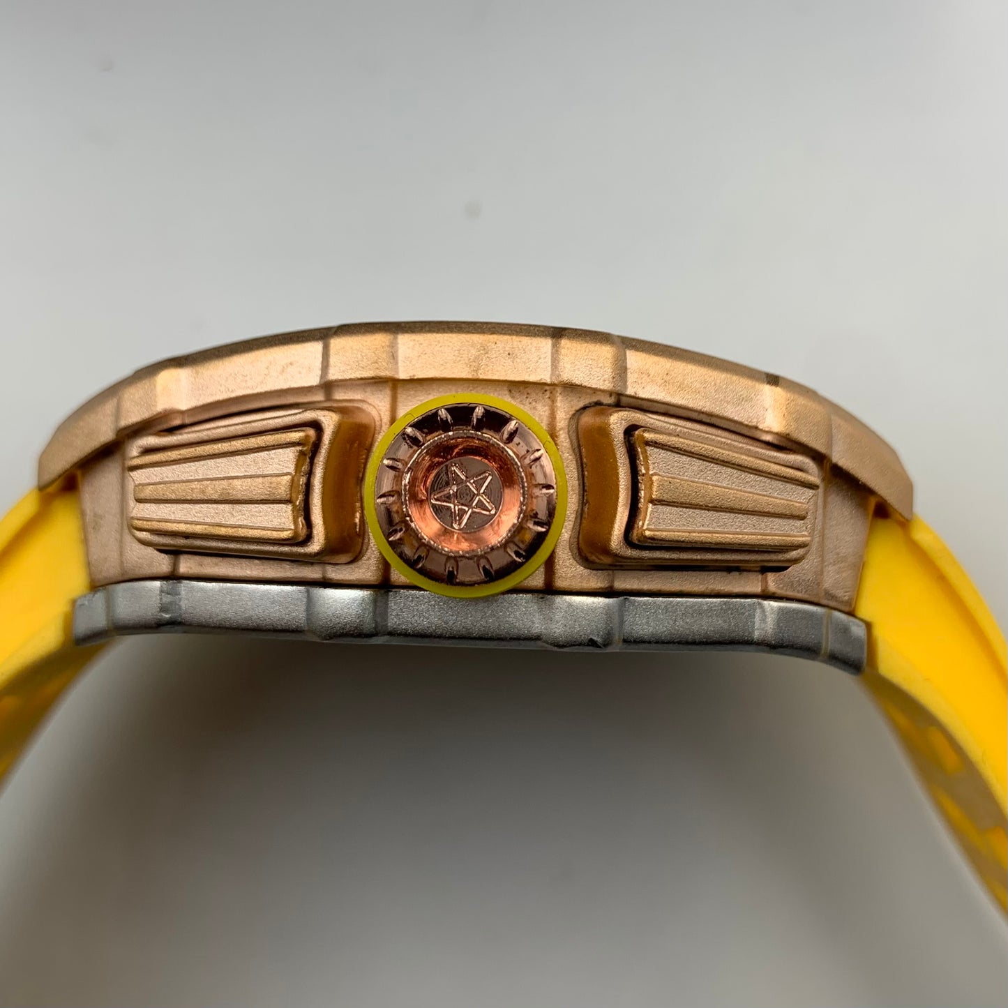 Richard Mille Yellow Strap Golden Dail Watch