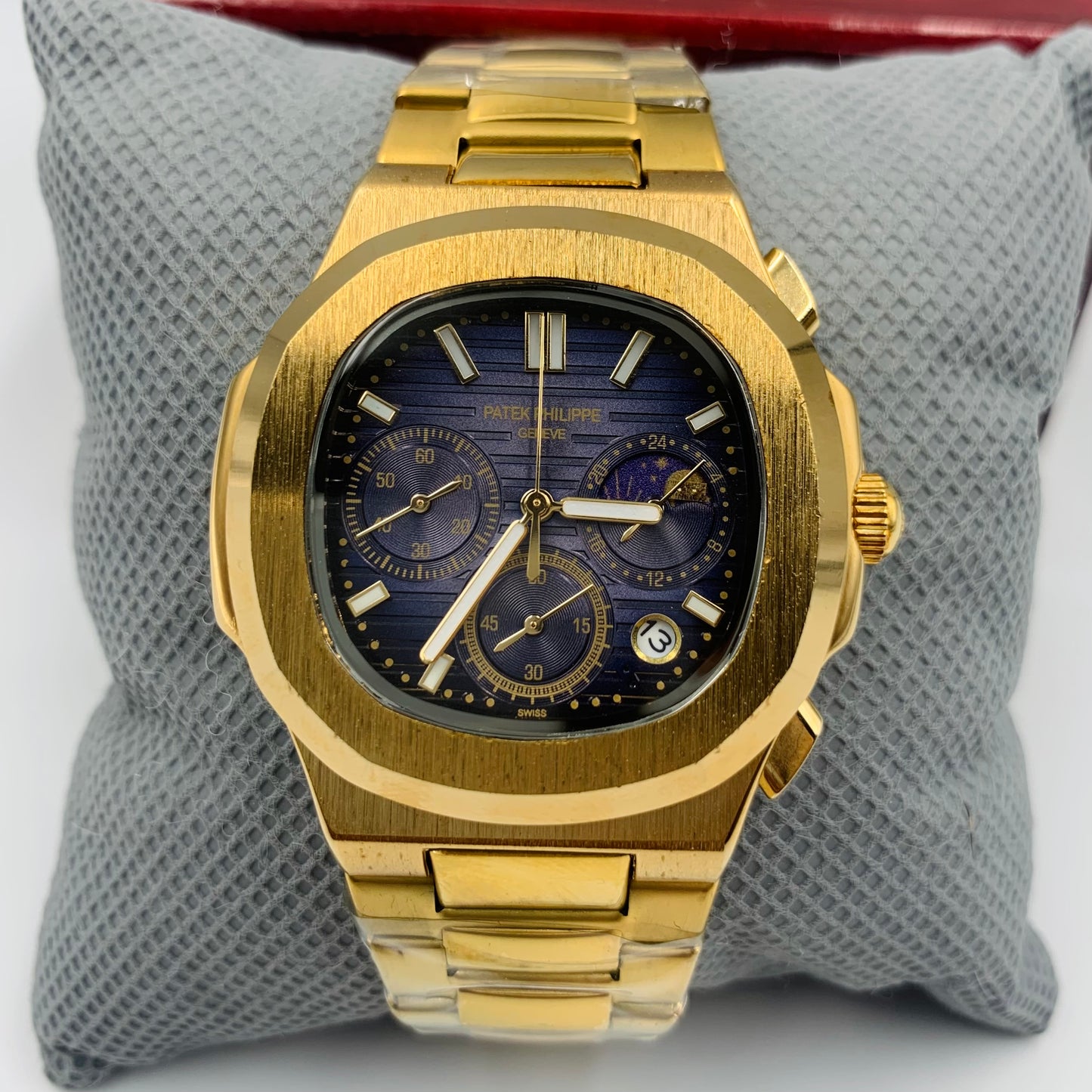 PP Full Golden Strap Blue Dail Watch