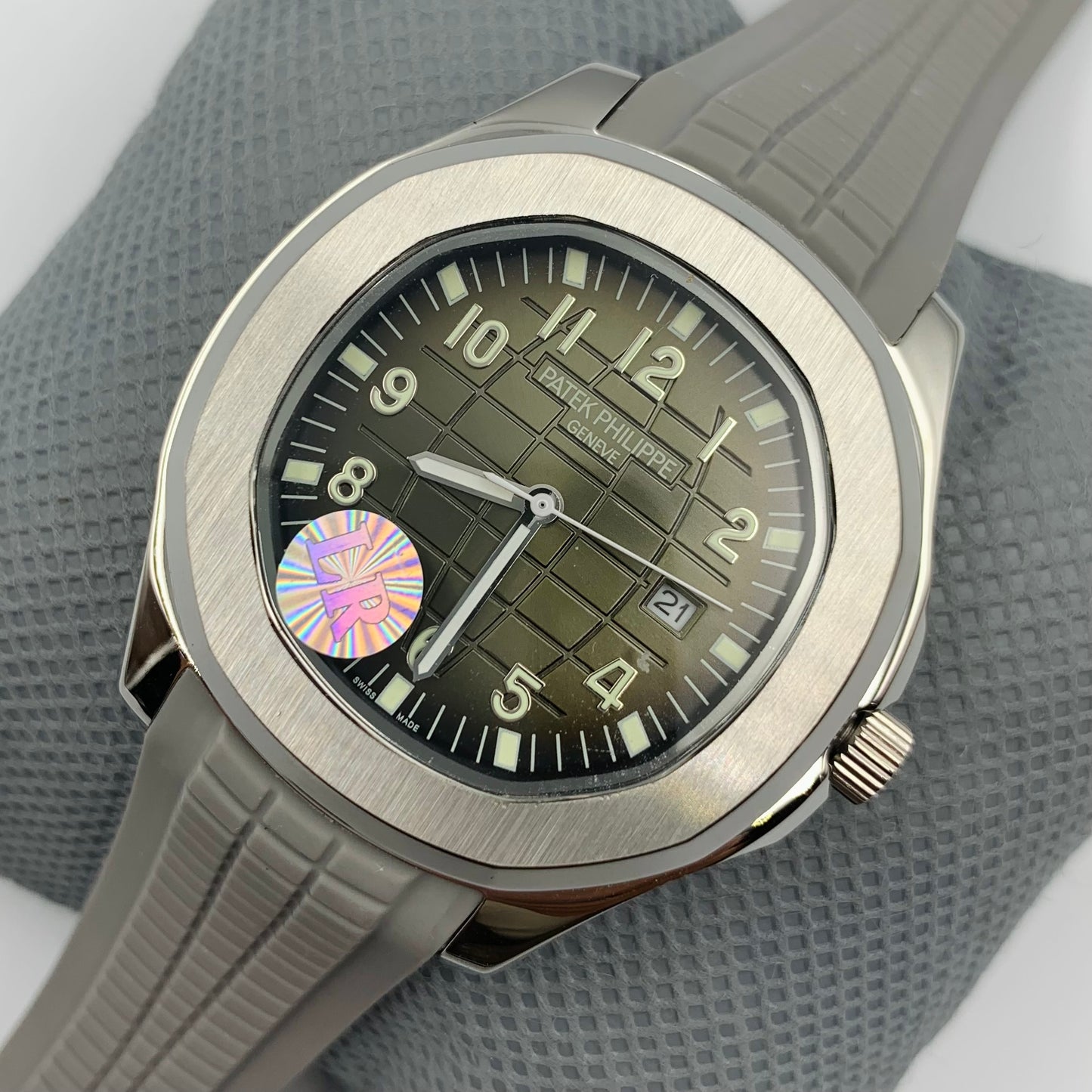 Patek Grey Dail Grey Strap Watch