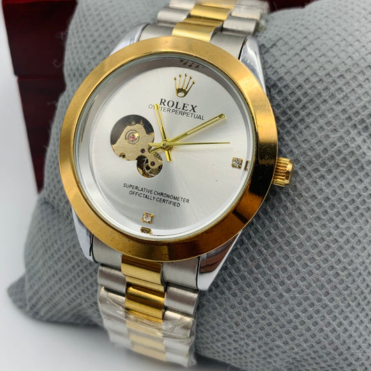 Rolx White Twotone Watch