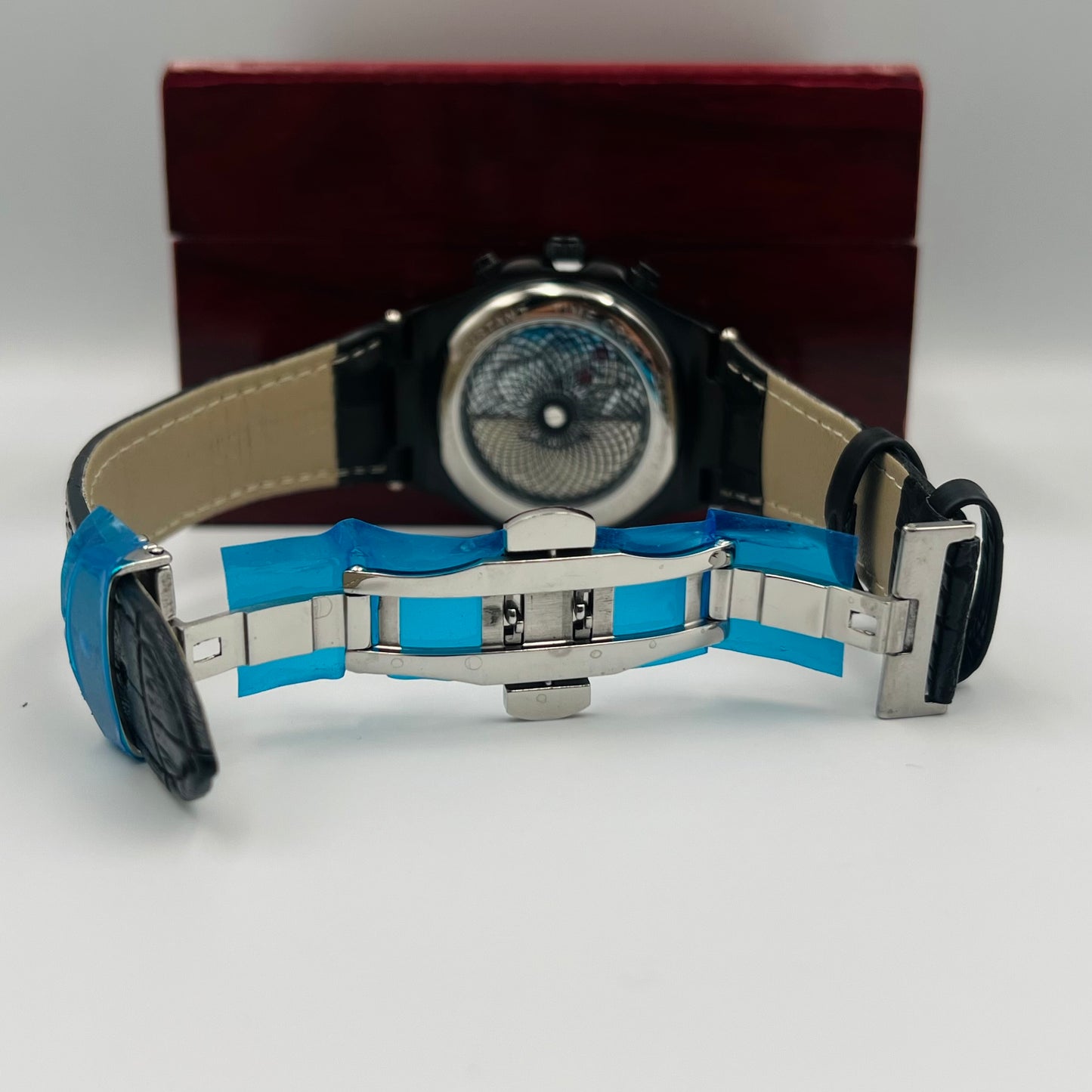 TimeCraft Leather Full Black Watch