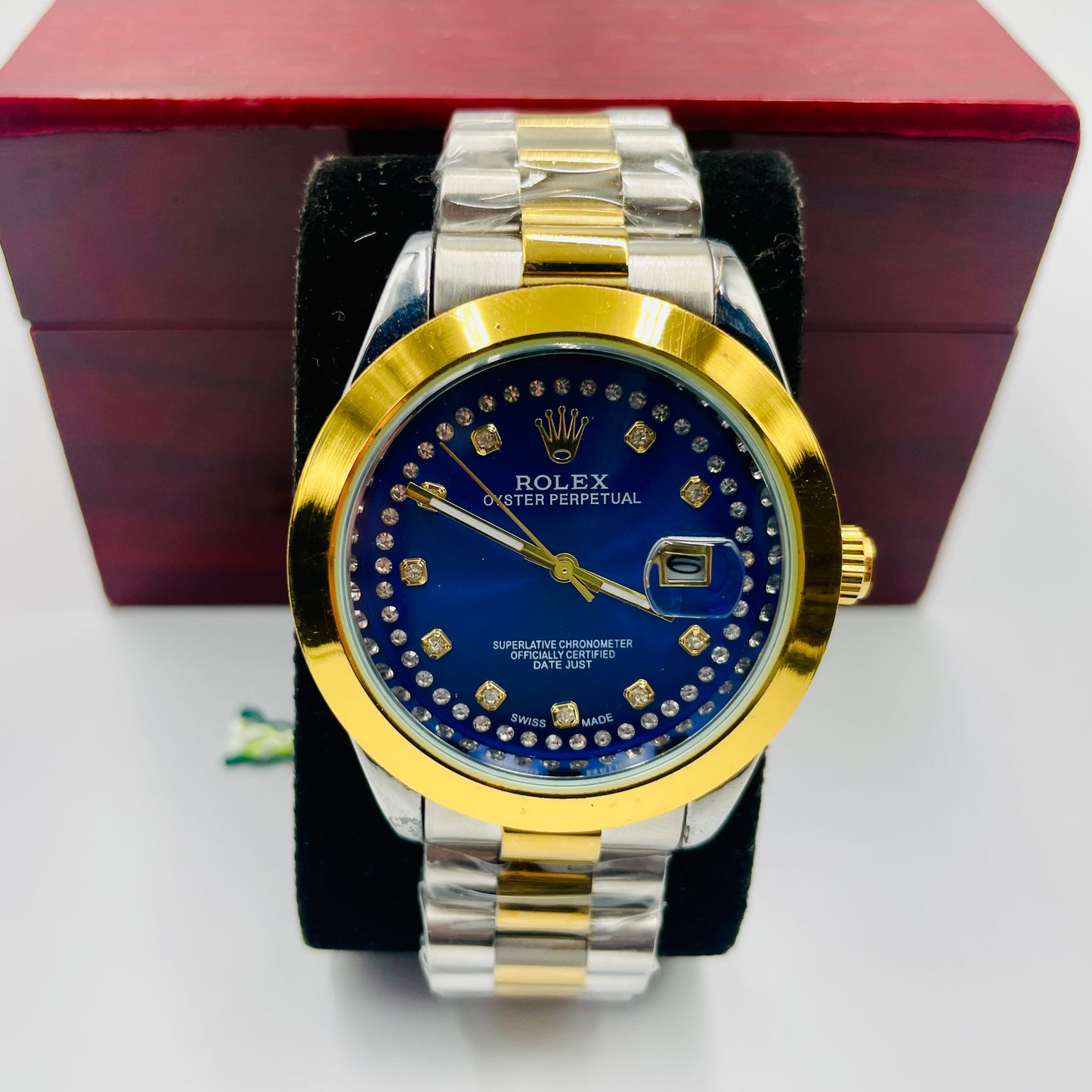 Oyster Datejust Twotone Blue Stones Datejust Watch