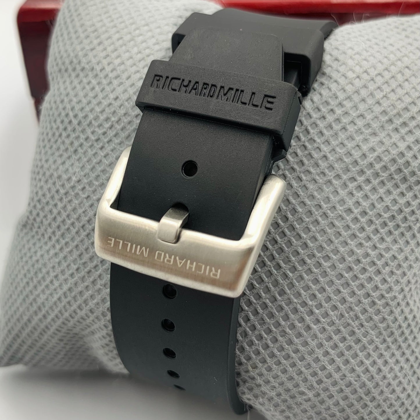 Richard Mille Black Strap Silver Dail Watch