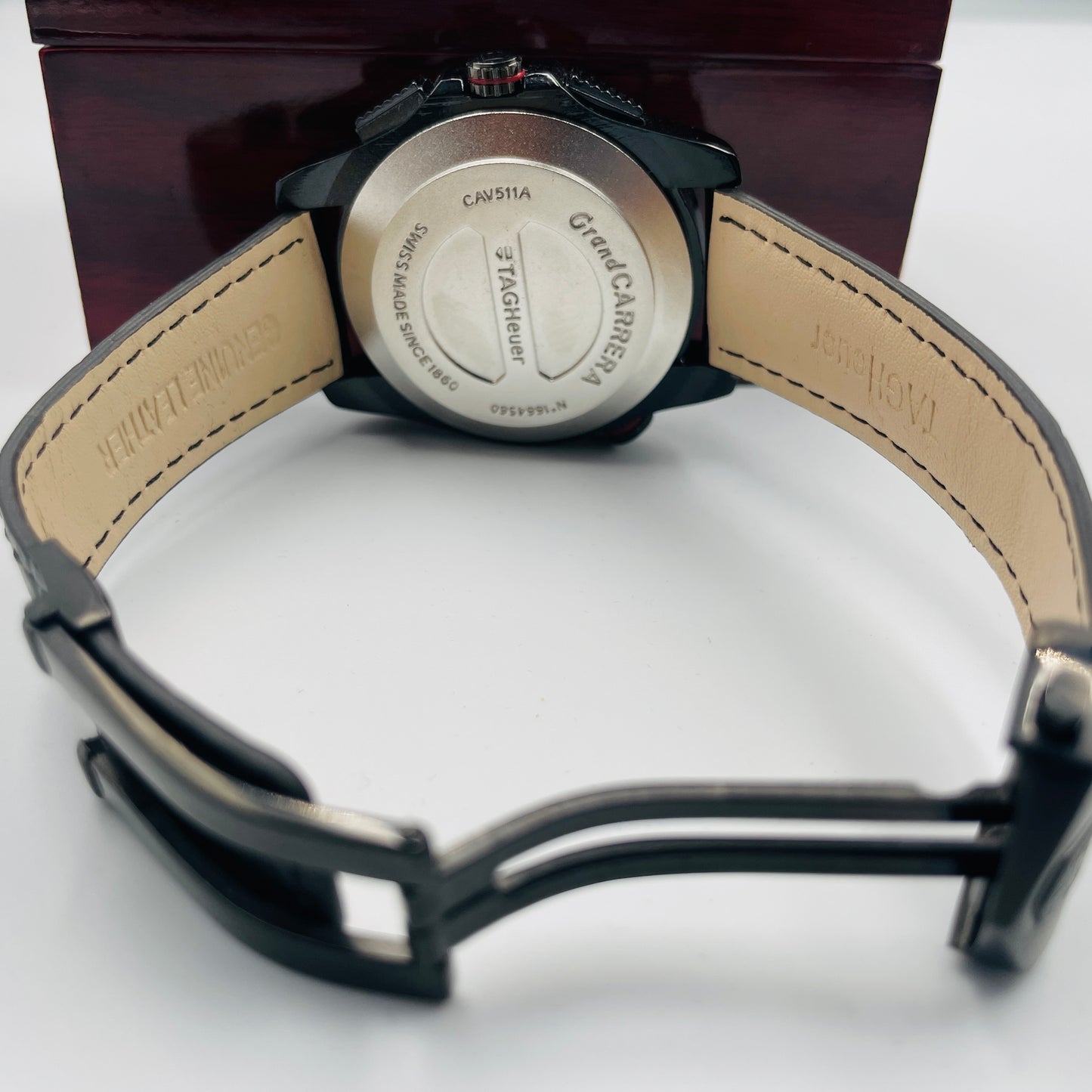 Tag Grand Carrera Black Strap Chronograph Working Watch