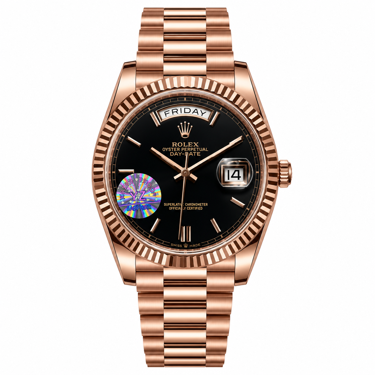 Master Rolx DayDate Copper Black Automatic Watch