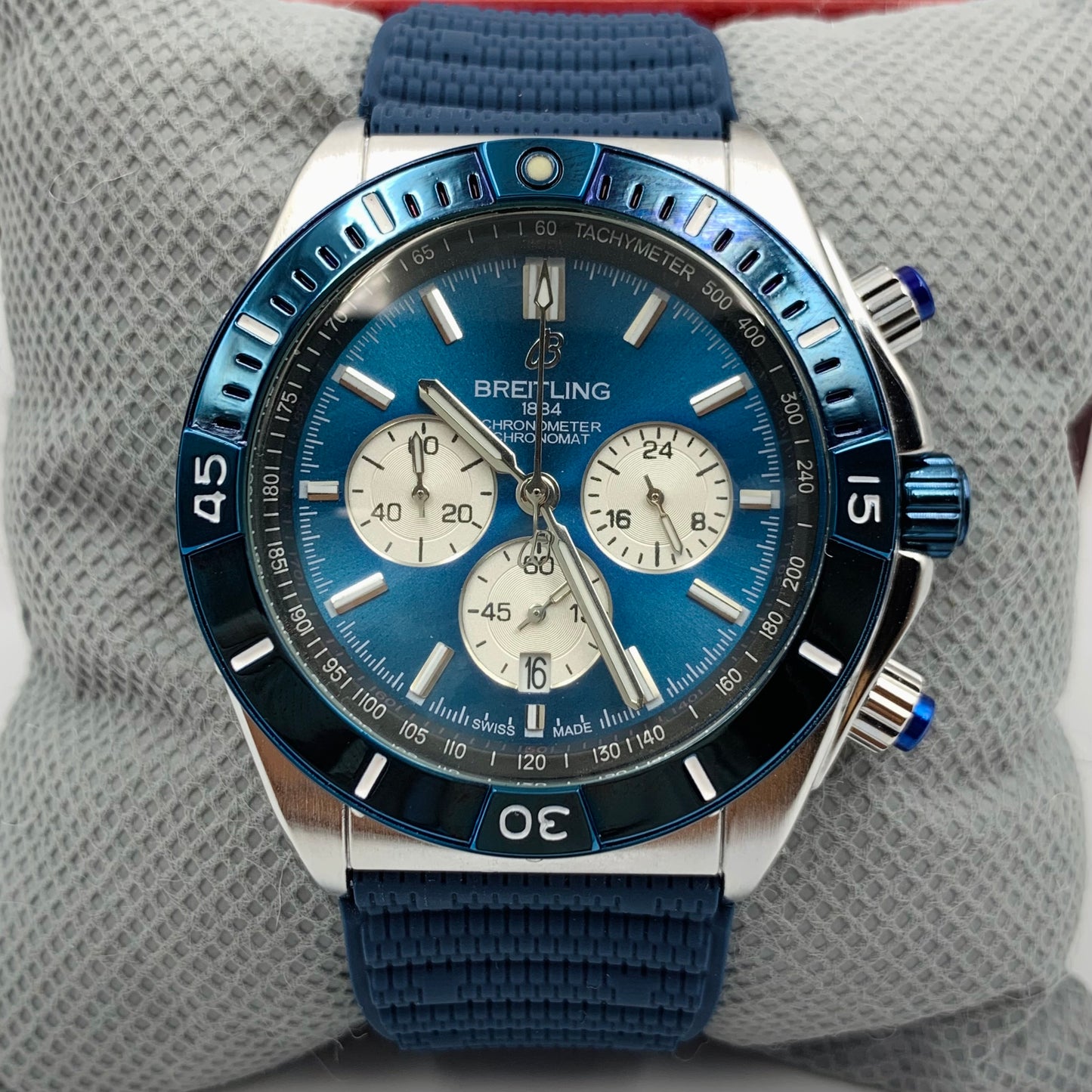 Breitling Blue Silver Watch