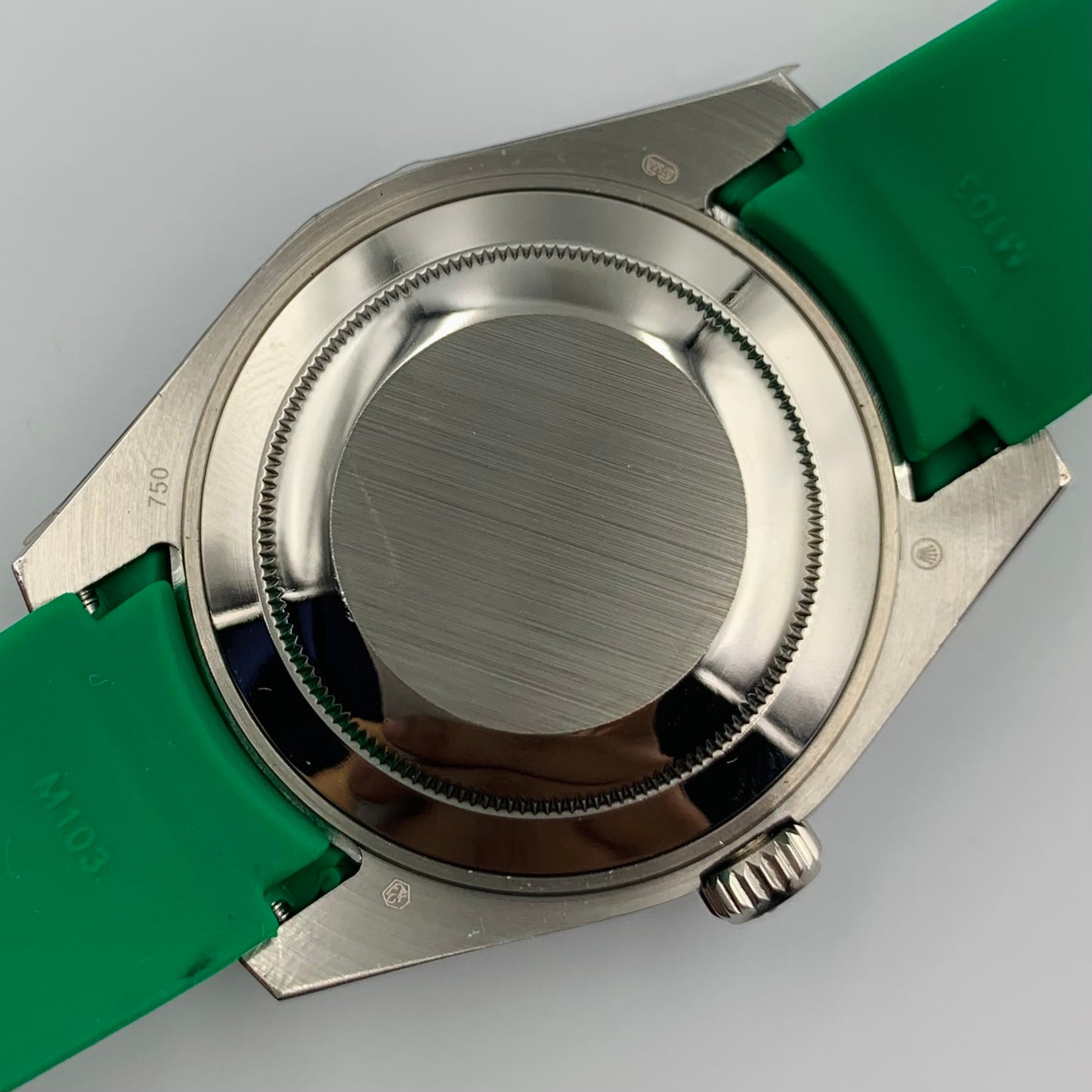 Rolx Green Silver Watch