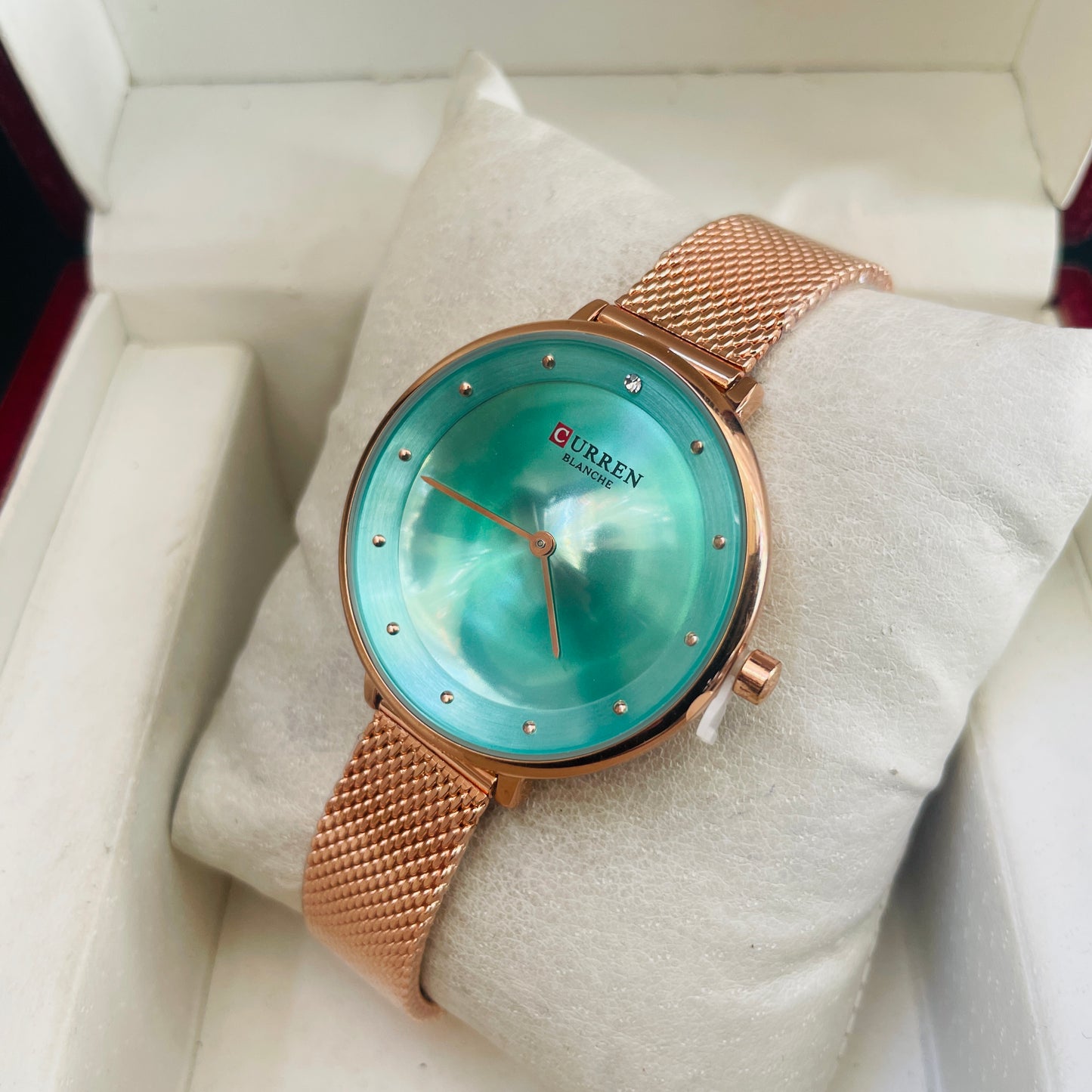 Curren Rose Green Ladies Watch