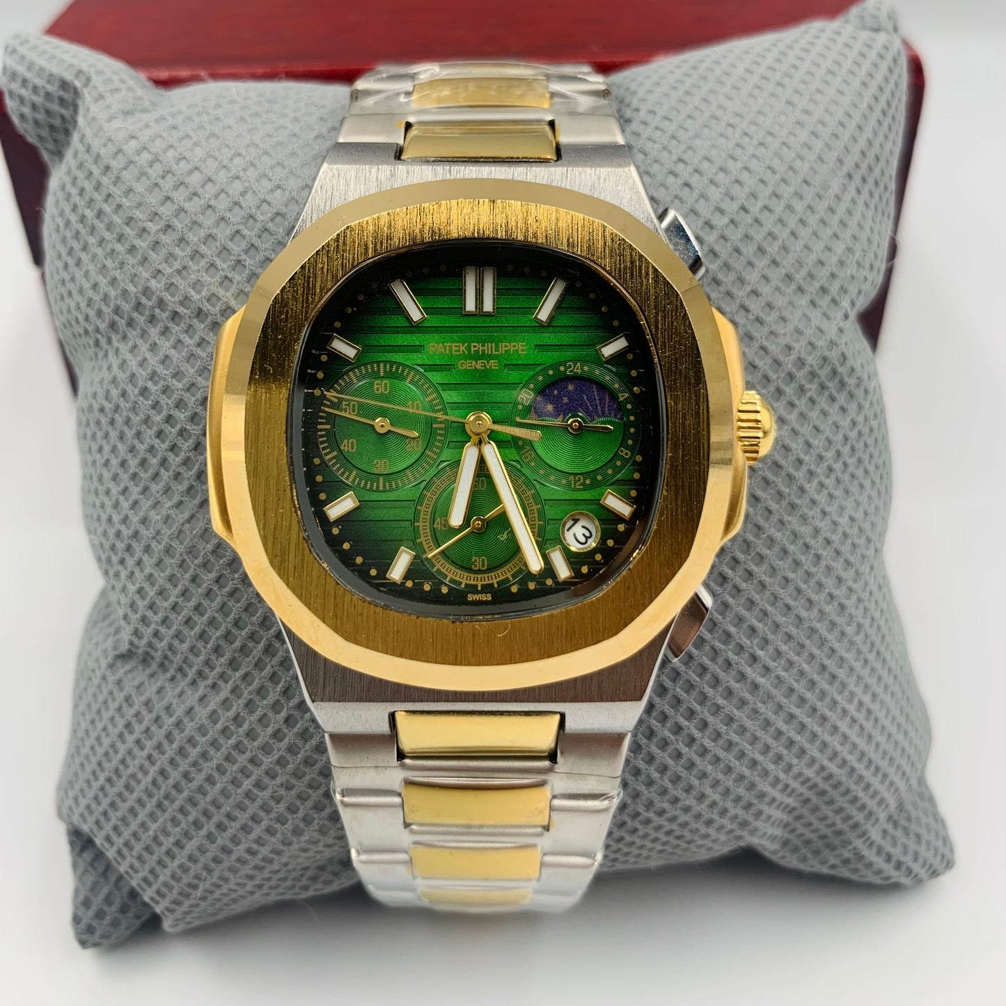 Patek Twotone Strap Green Dail Watch