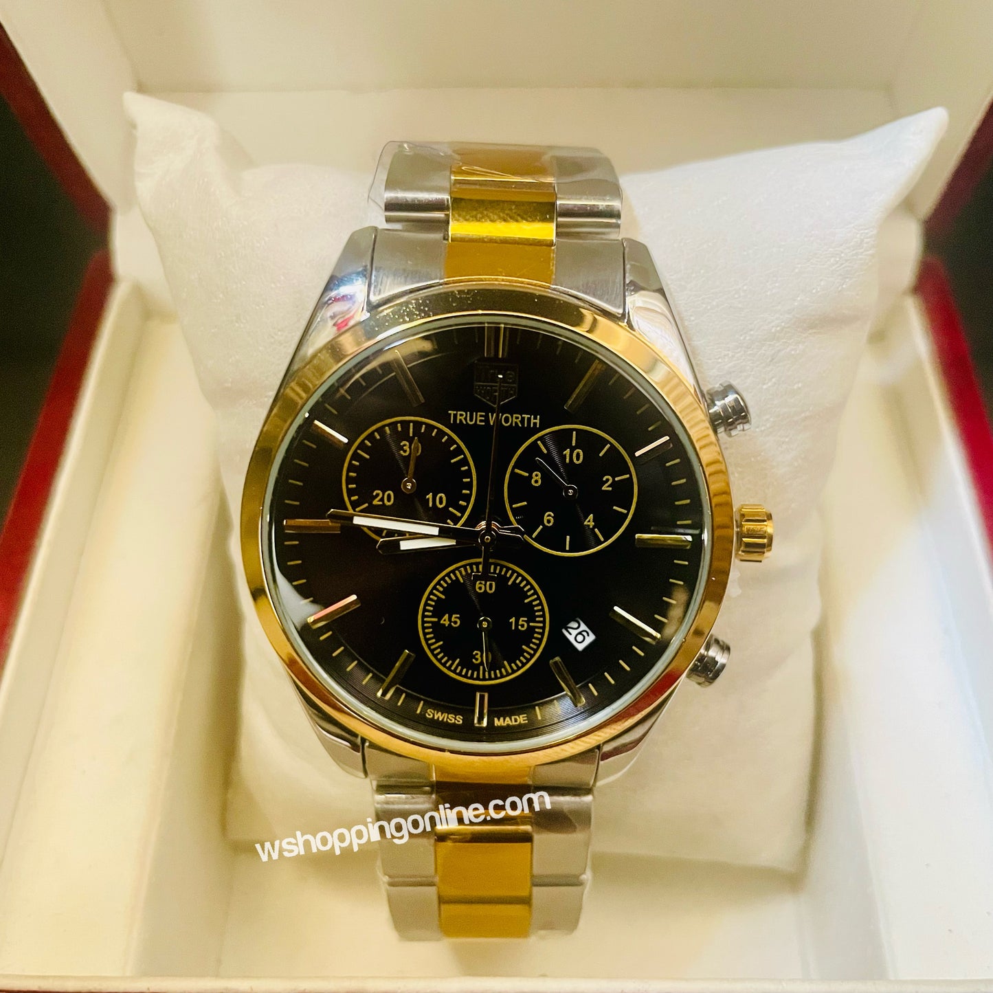 TrueWorth Original Twotone Black Chronograph Working Watch