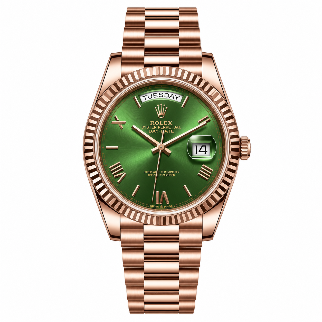 Master Rolx DayDate Copper Green Automatic Watch