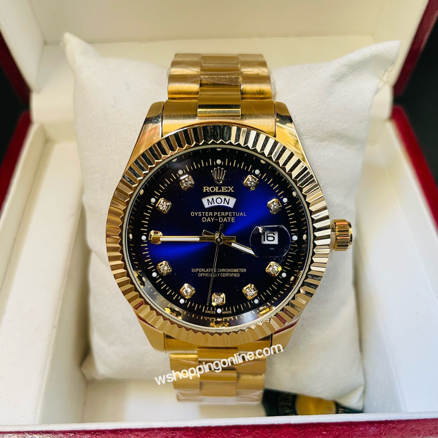 Golden Blue Daydate Watch