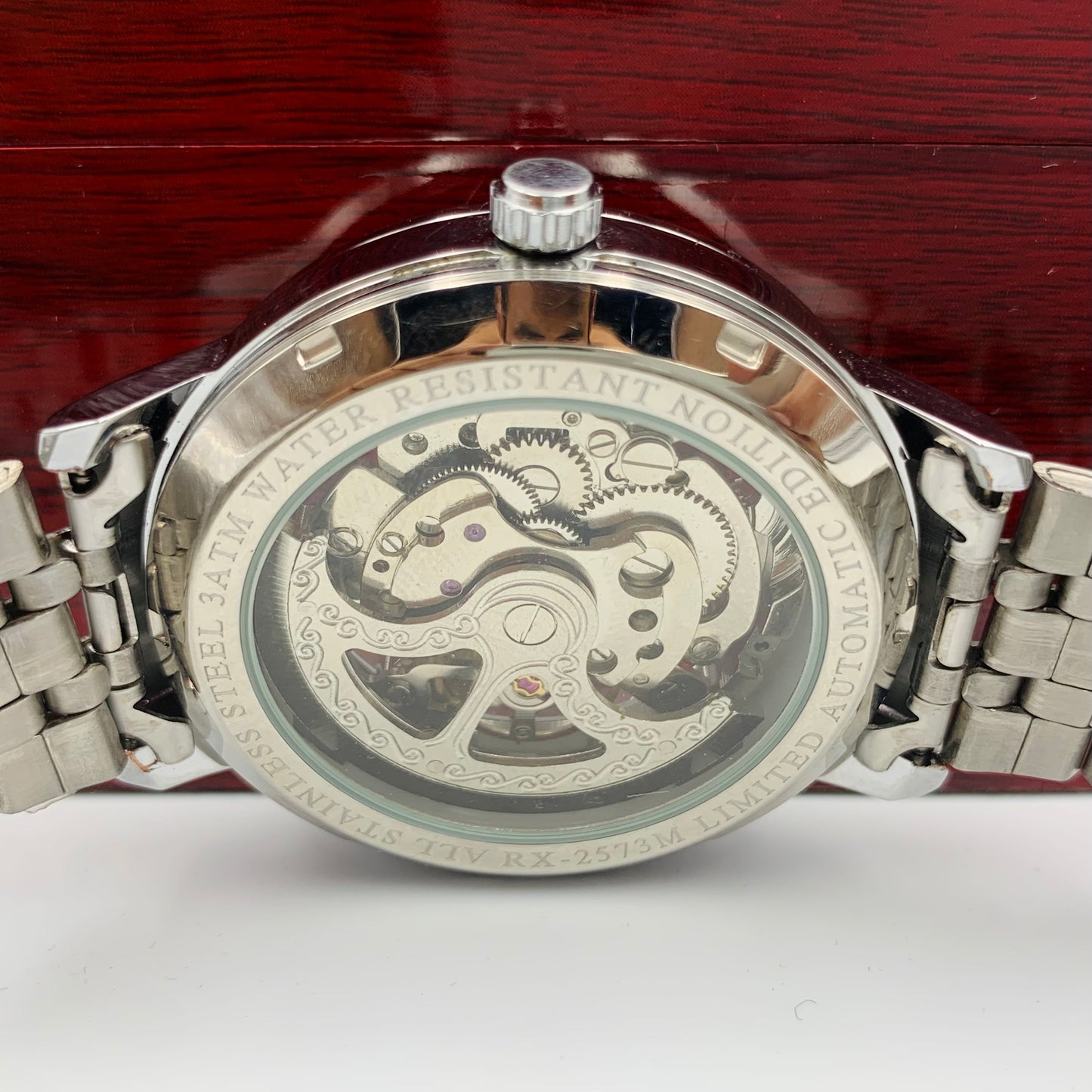 Rolx Skeleton Full Silver Watch