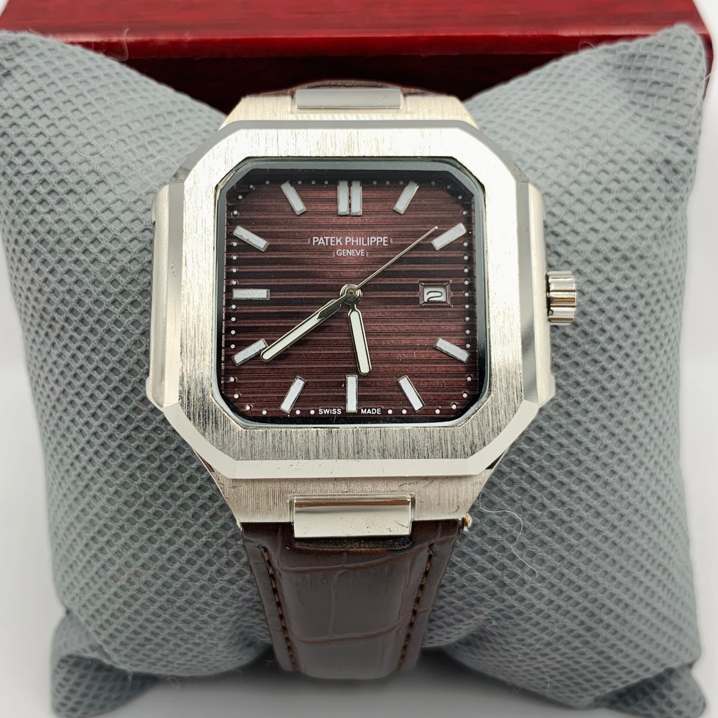 Patek Geneve Brown Dail Brown Strap Watch