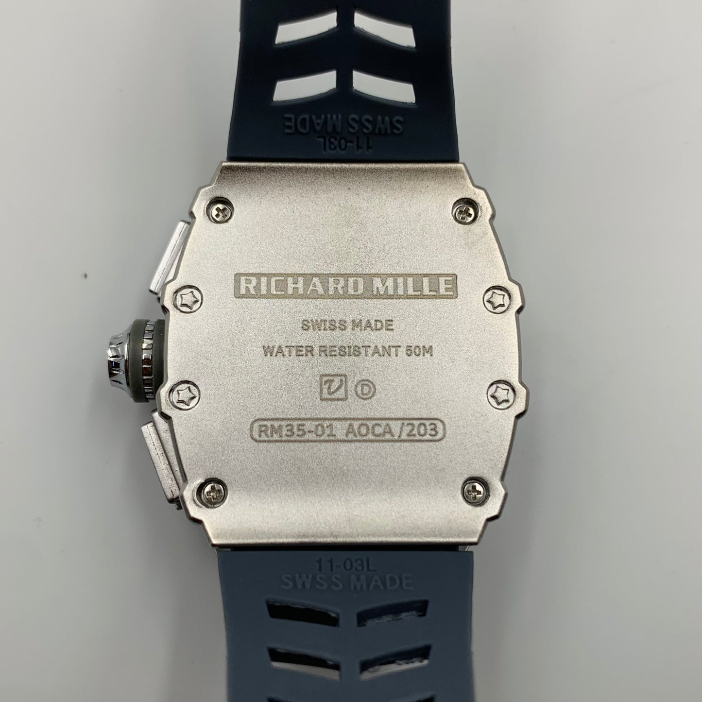 Richard Mille Grey Strap Silver Dail Watch