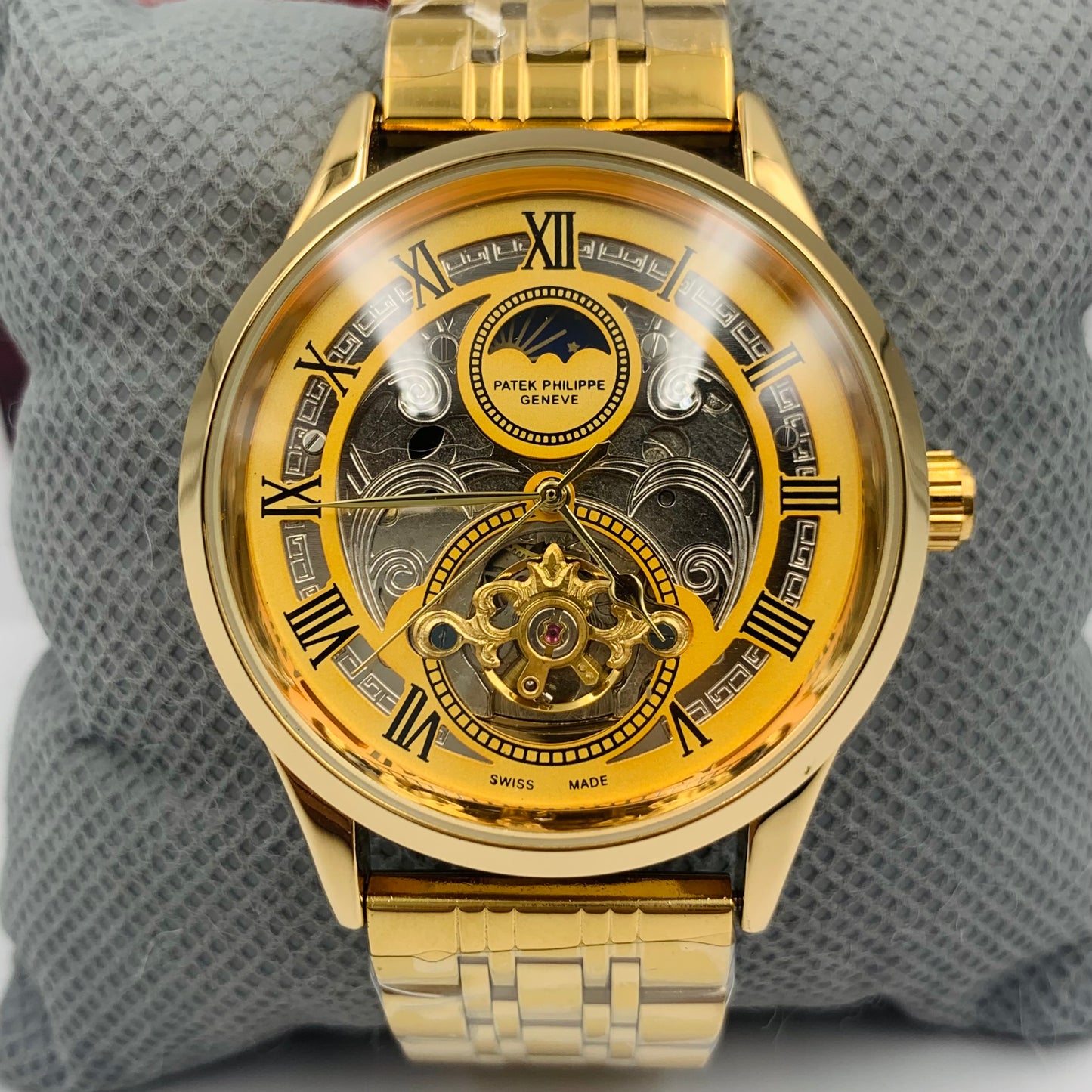 Patek Skeleton Golden Watch