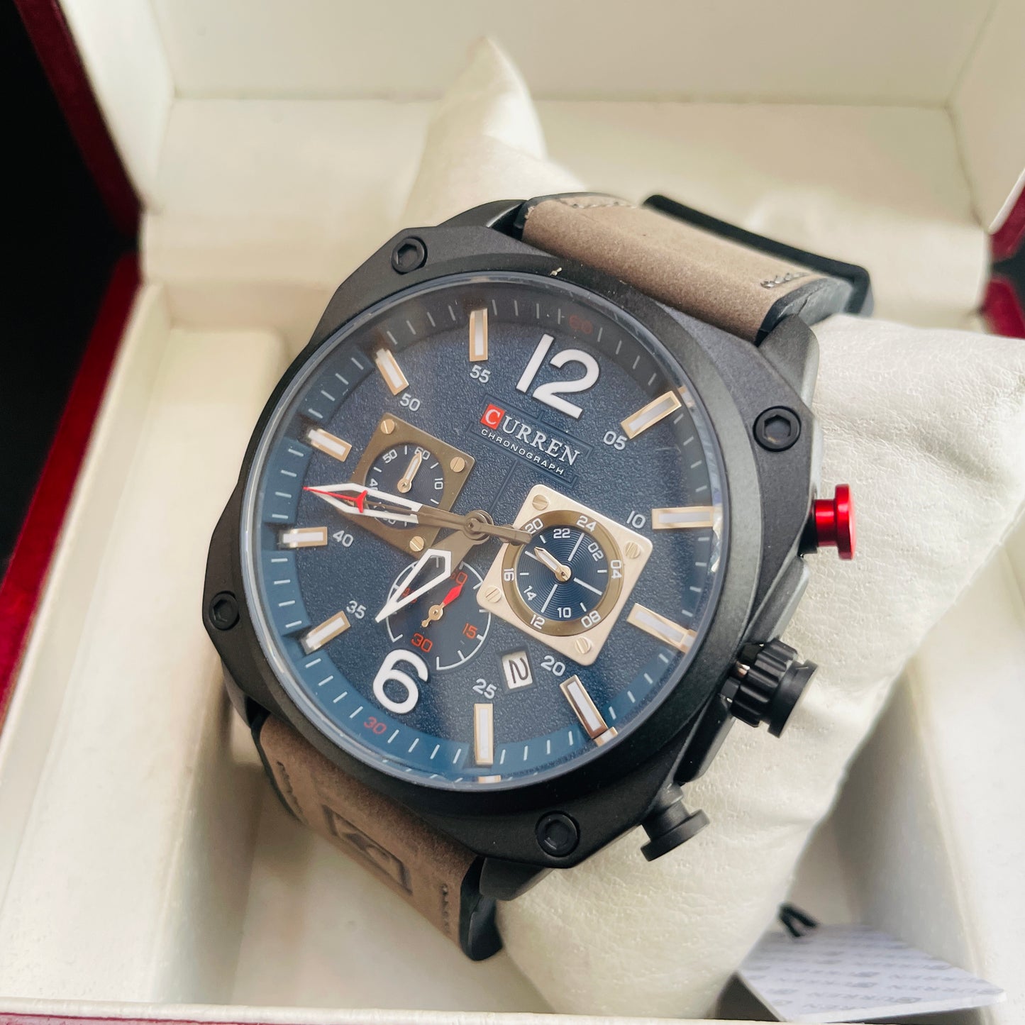 Curren Chronograph Leather Watch