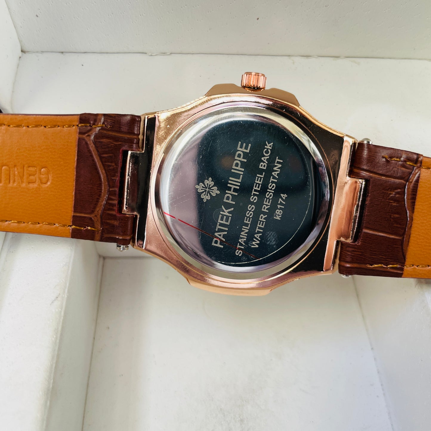 Patek Brown Copper Leather Watch