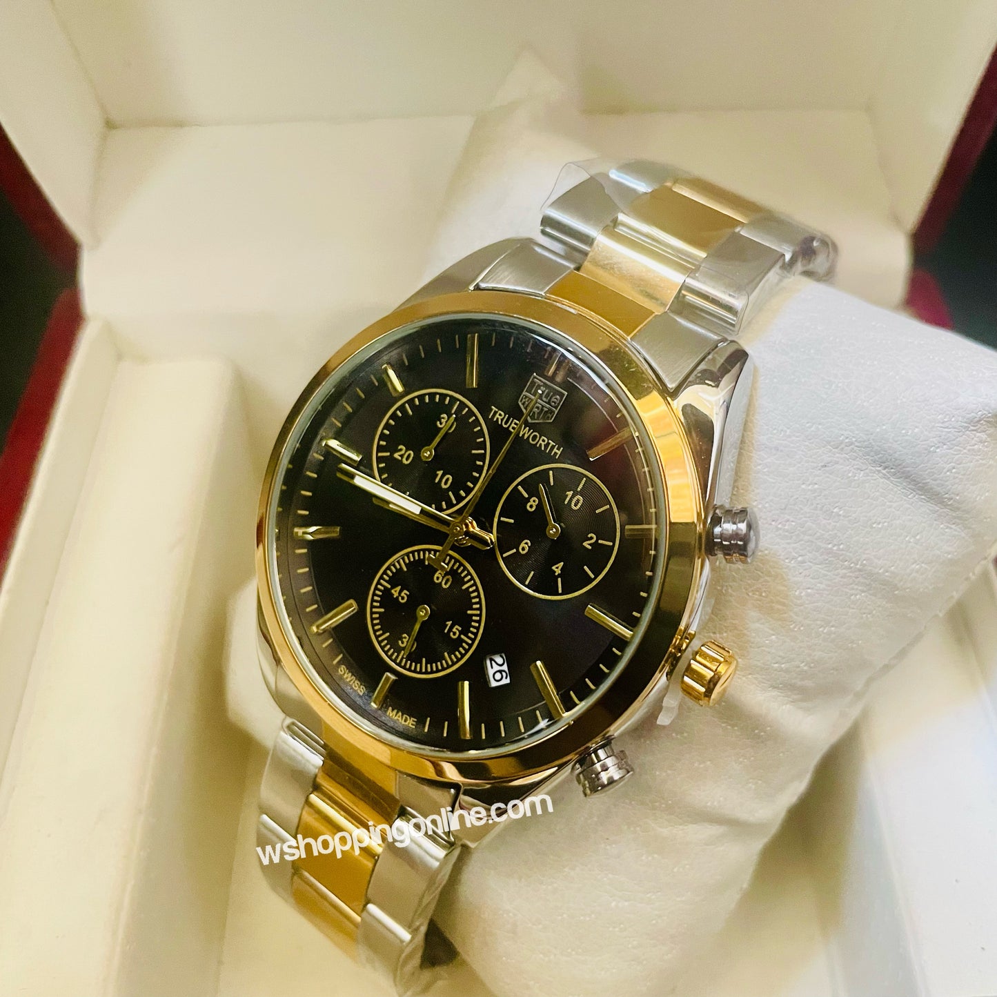 TrueWorth Original Twotone Black Chronograph Working Watch