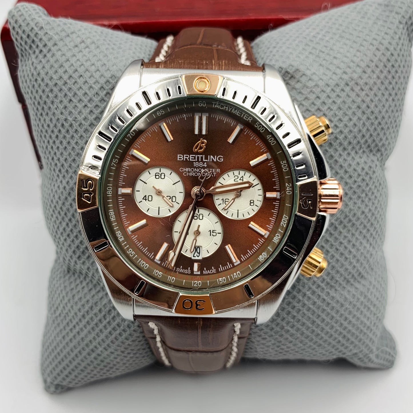 Breitling Brown Silver Watch