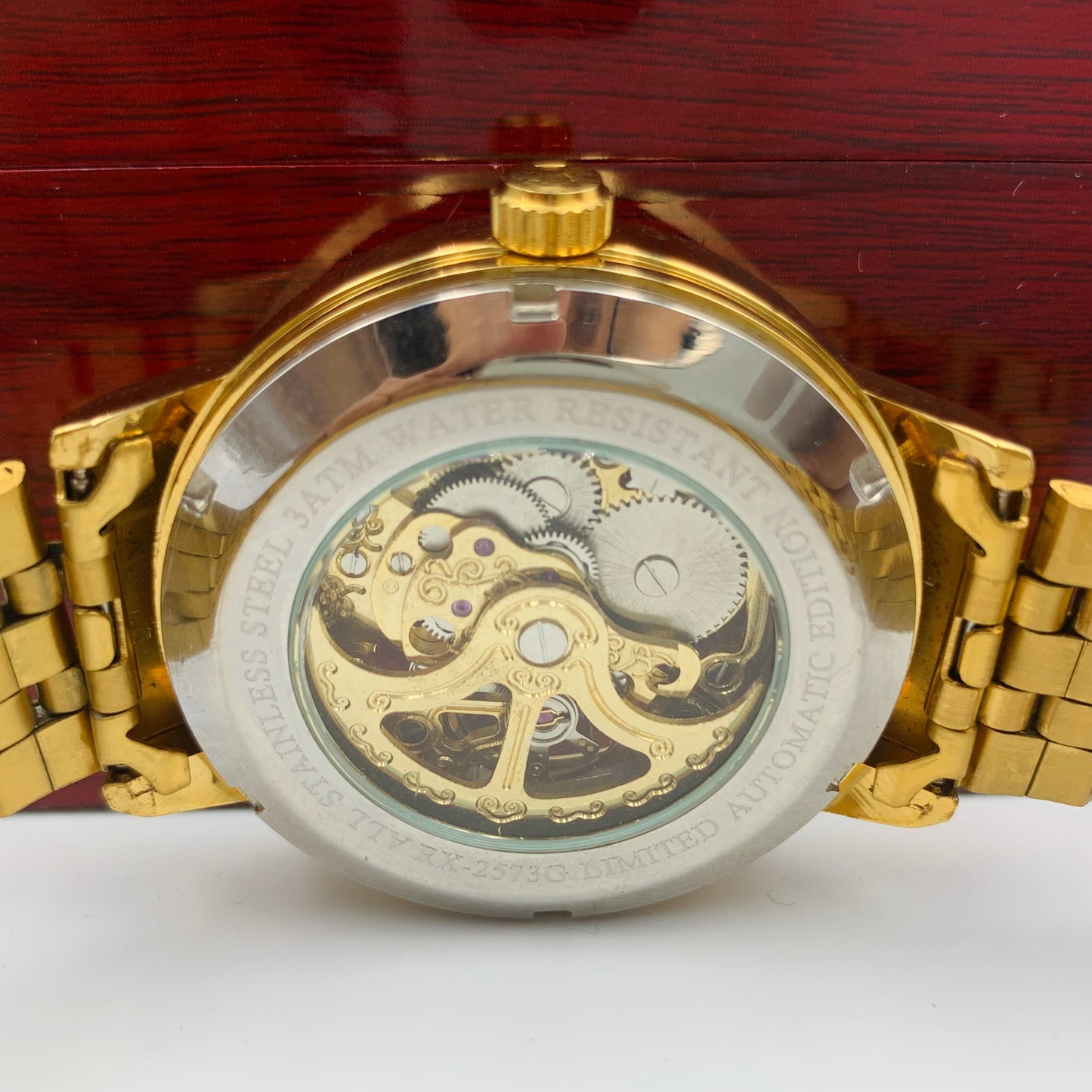 Rolx Full Golden Skeleton Watch