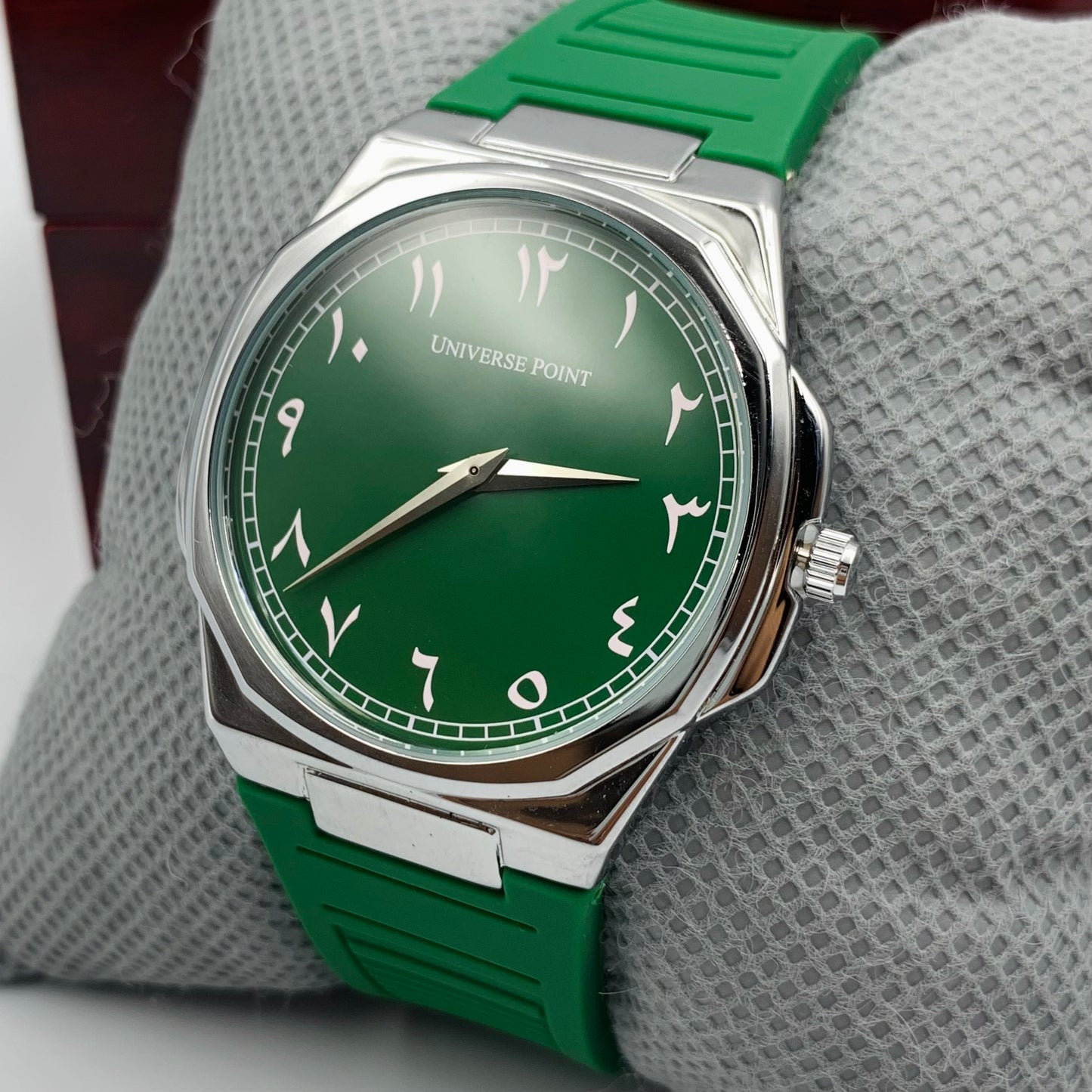 UP Arabic Green Silver Watch