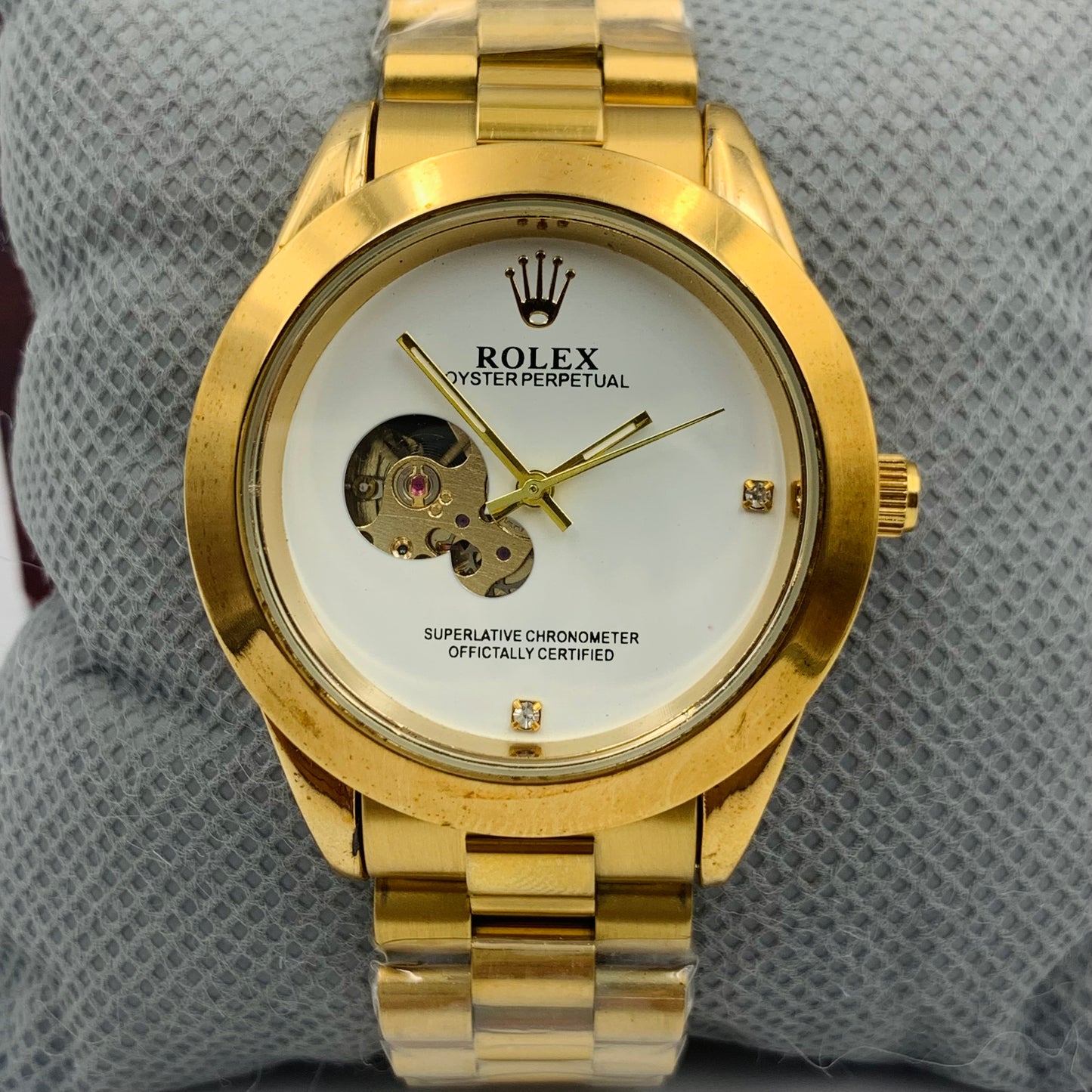 Rolx White Full Golden Watch