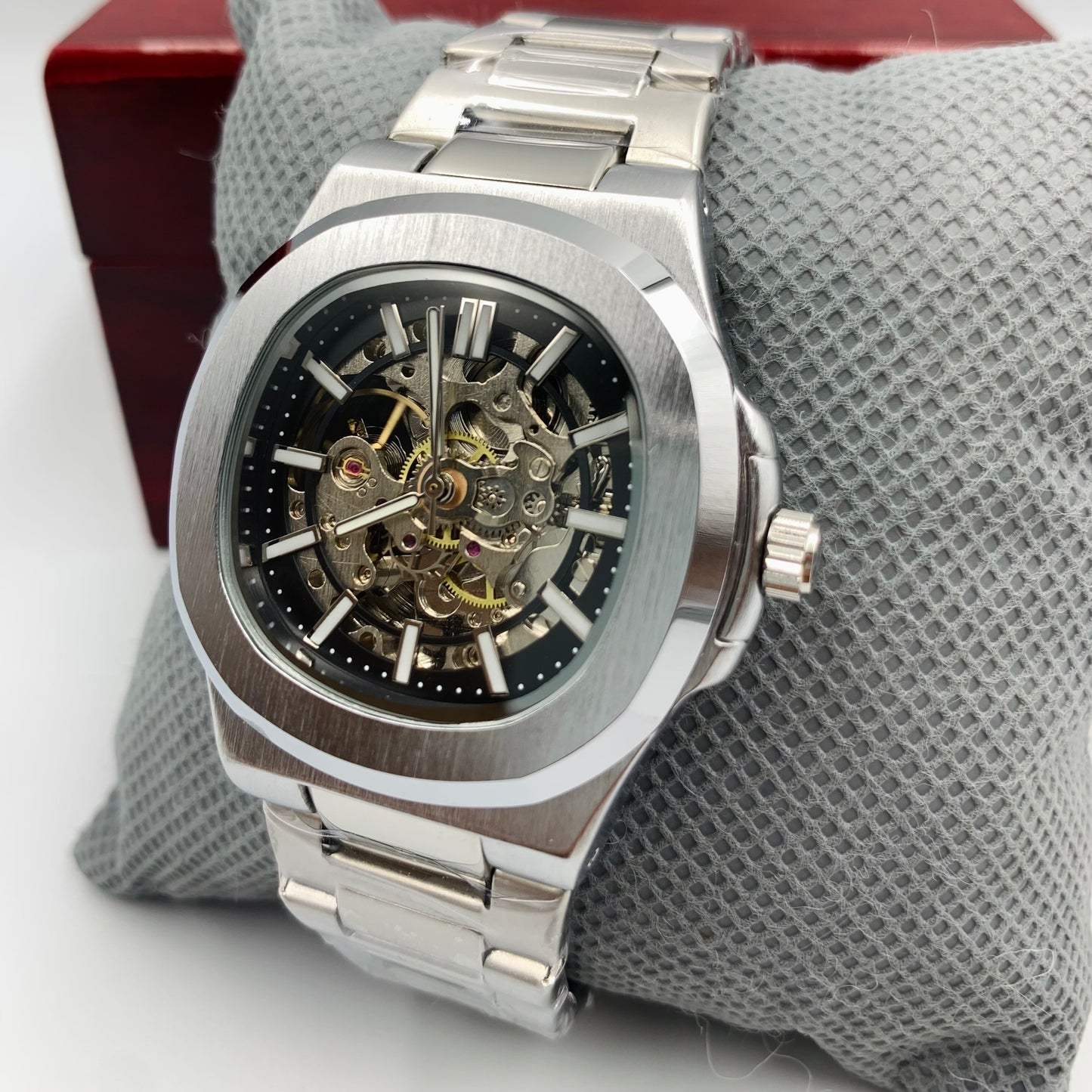 Bestwin Black Silver Automatic Watch