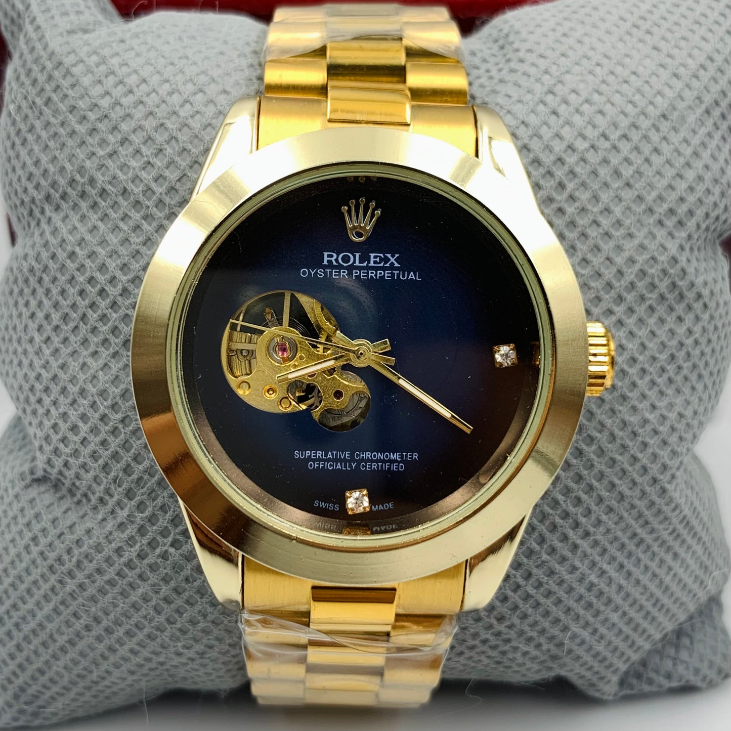Rolx Blue Full Golden Watch