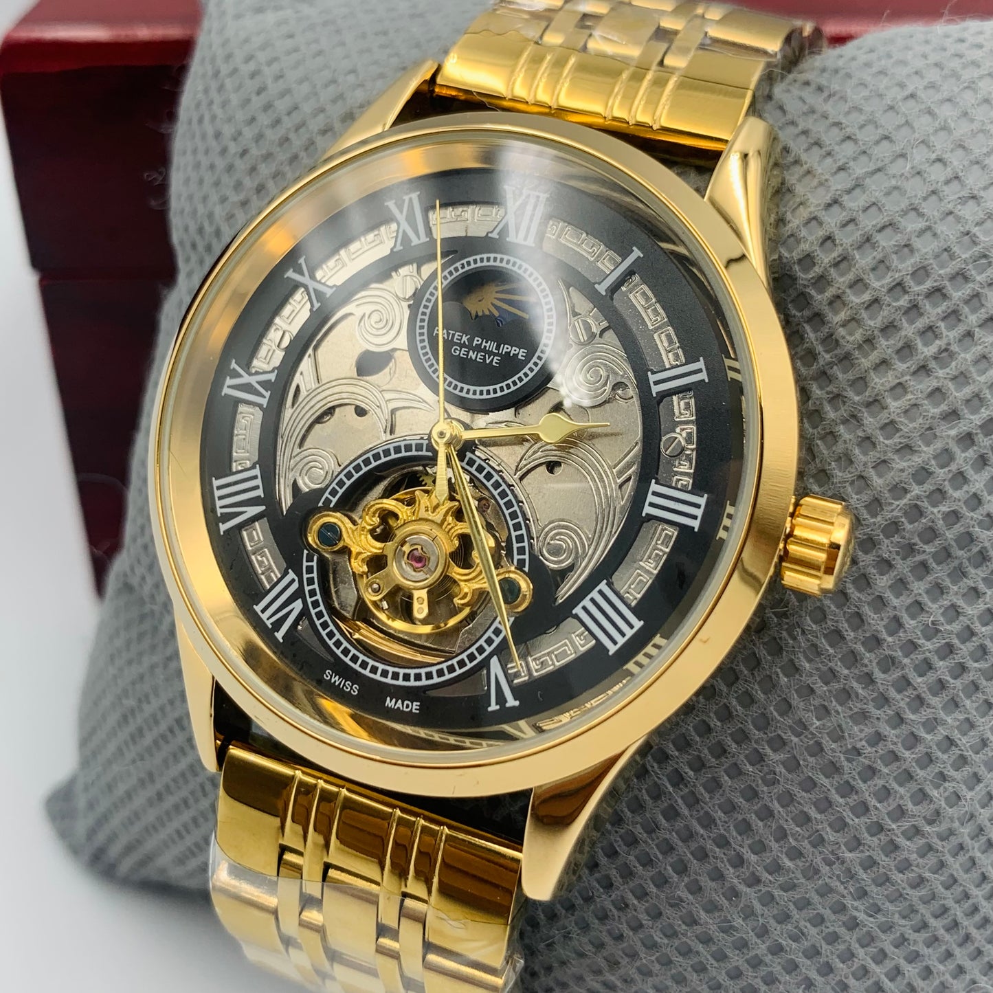 Patek Skeleton Black Watch