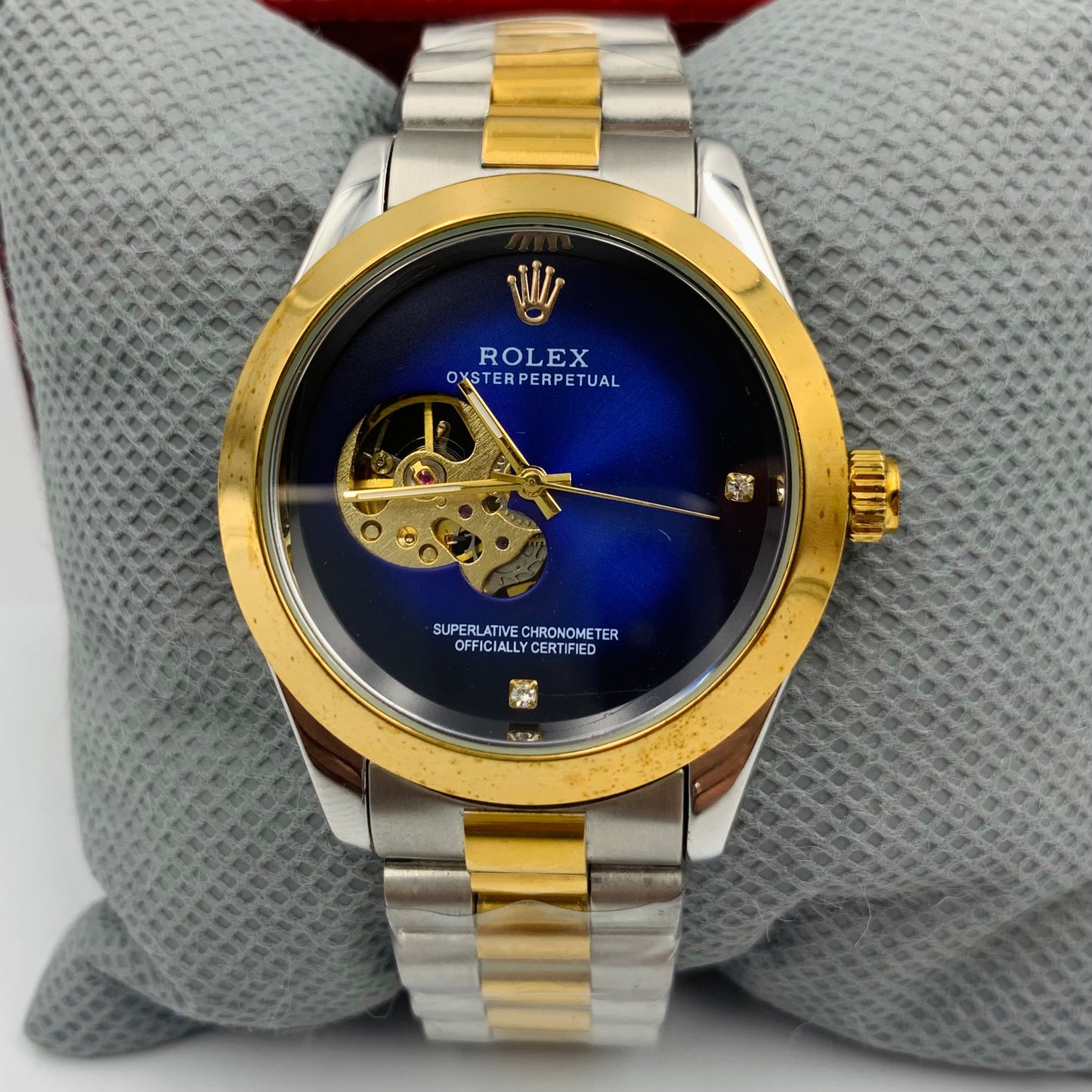 Rolx Blue Twotone Watch