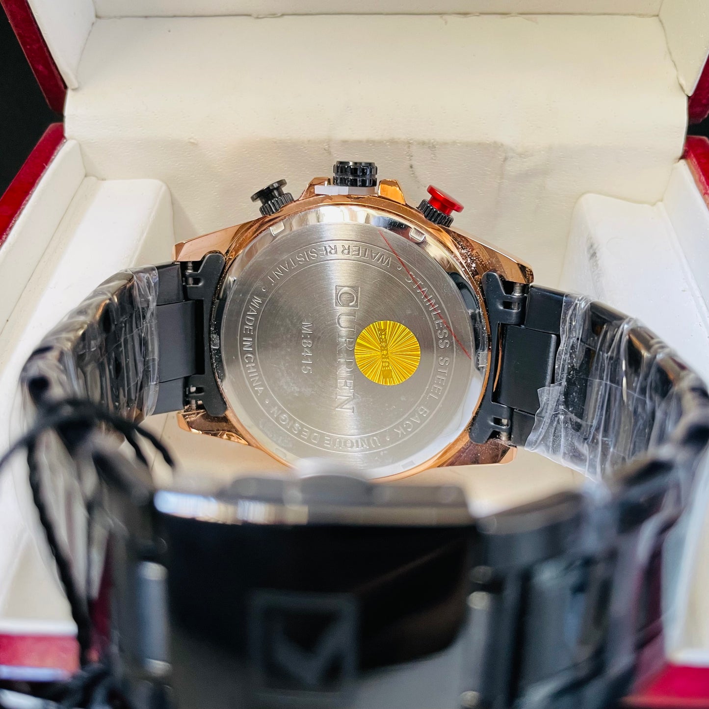 Curren black Golden New Orignal Chronograph Working Watch