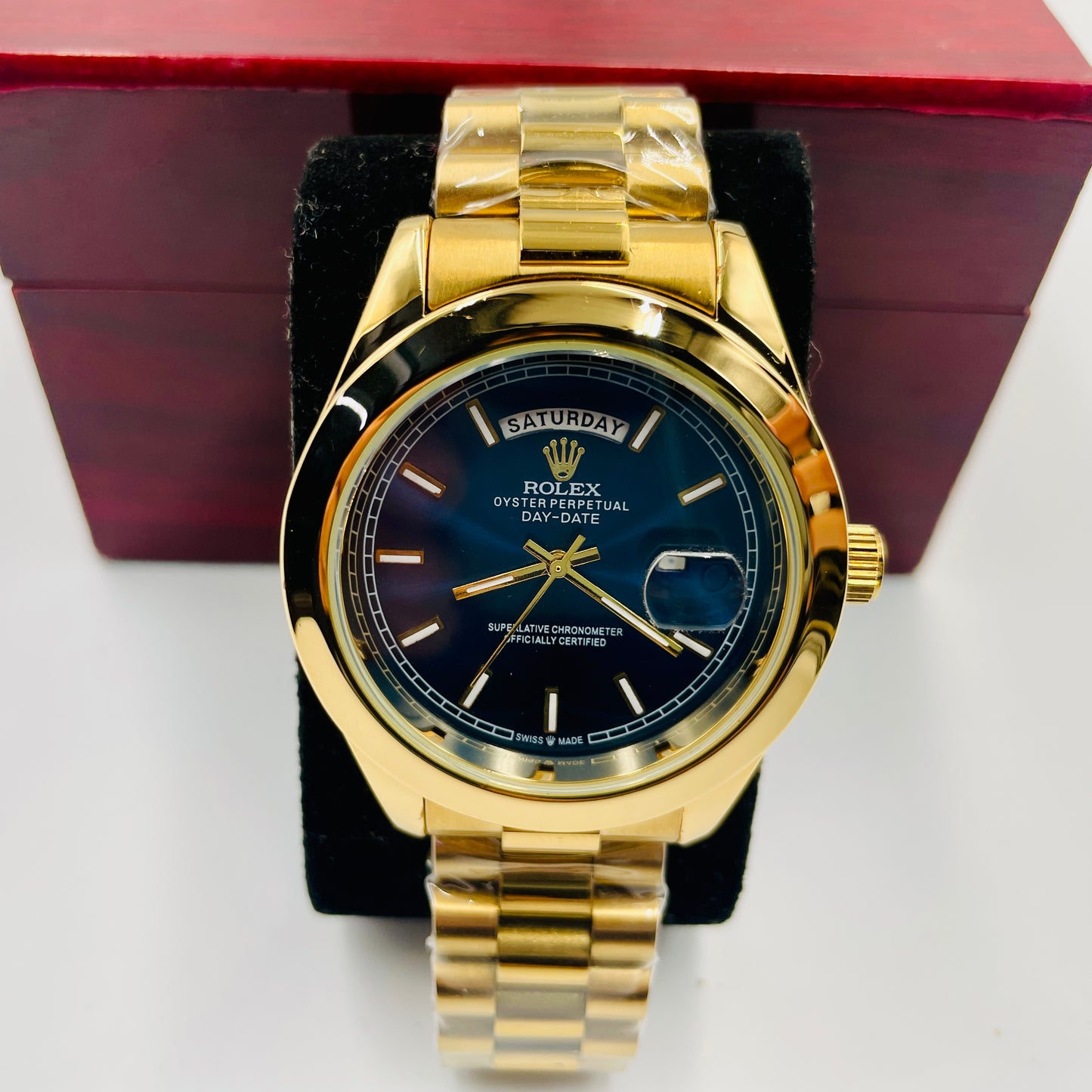 Golden Blue Day-Date Watch