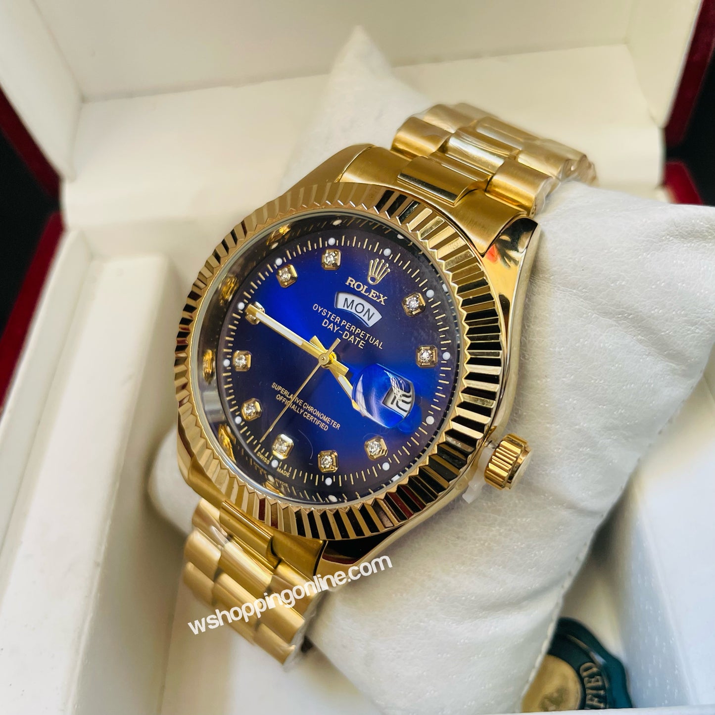 Golden Blue Daydate Watch