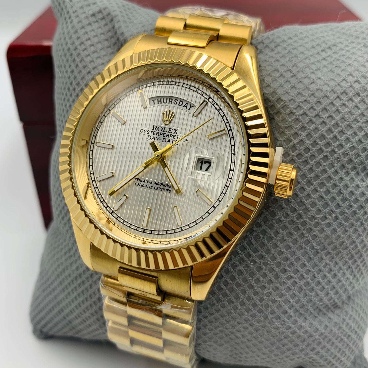 Rolx Golden White Full DayDate Watch
